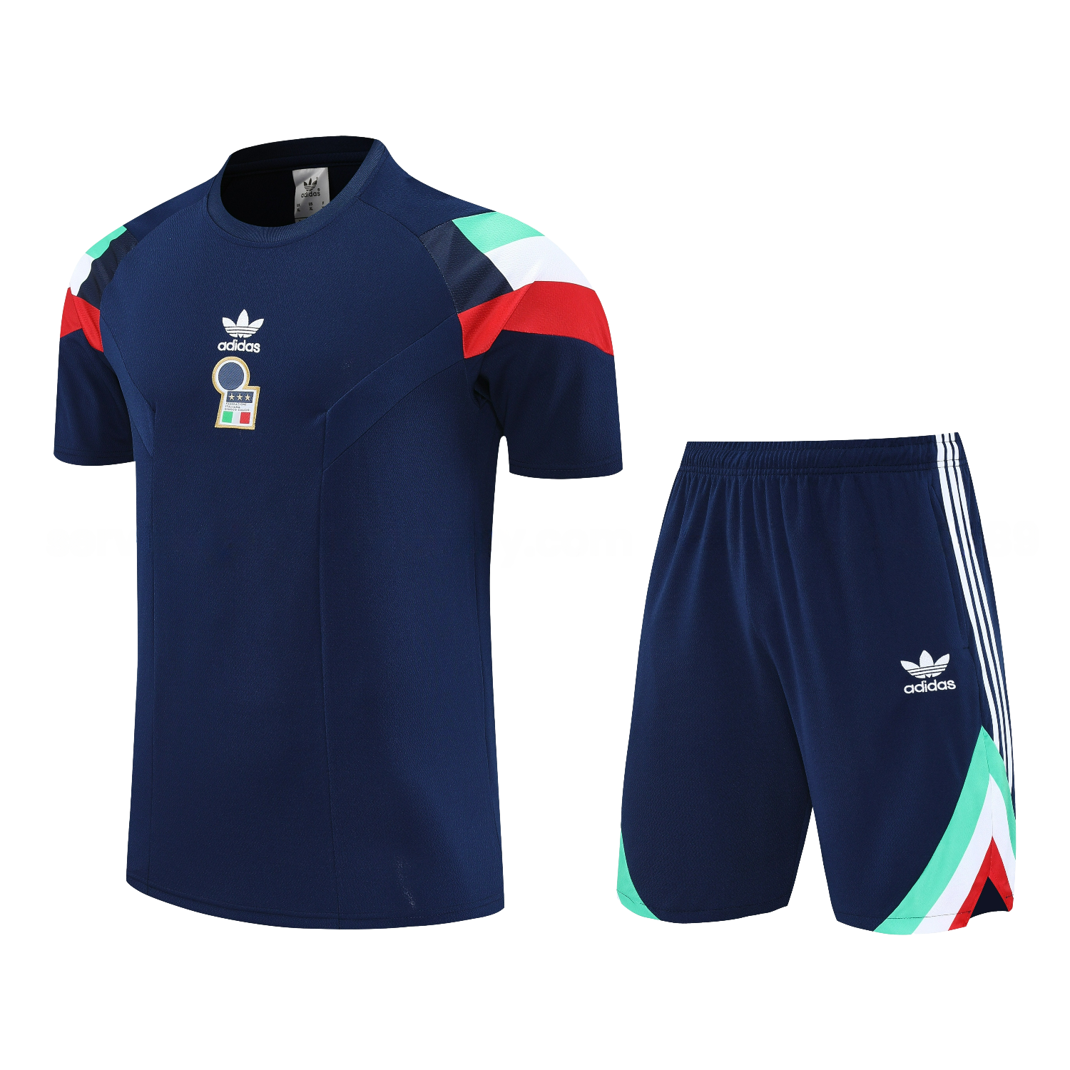 Italy 25-26 Short-Sleeve Training Set - BlueTop & Blue Shorts - UnitedFutballJersey