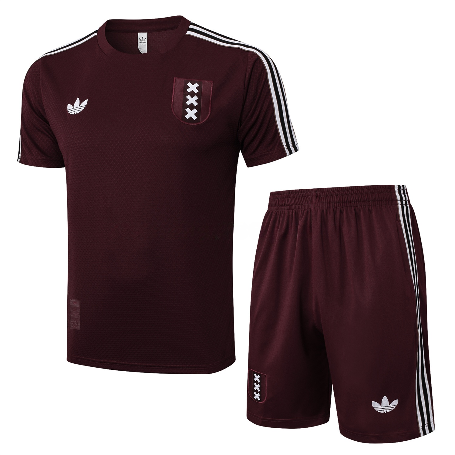 Ajax 25-26 Throwback Trefoil Short-Sleeve Training Set - Deep Red - UnitedFutballJersey