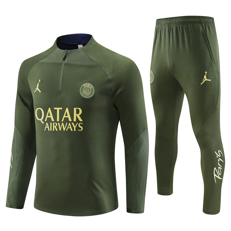 Paris Saint-Germain PSG 23-24 Long Sleeve Training Set -Pitch Green - UnitedFutballJersey