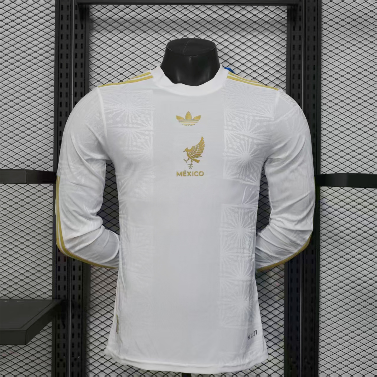 Mexico 2025 Gold Cup White Long Sleeves Jersey - Player Version - UnitedFutballJersey