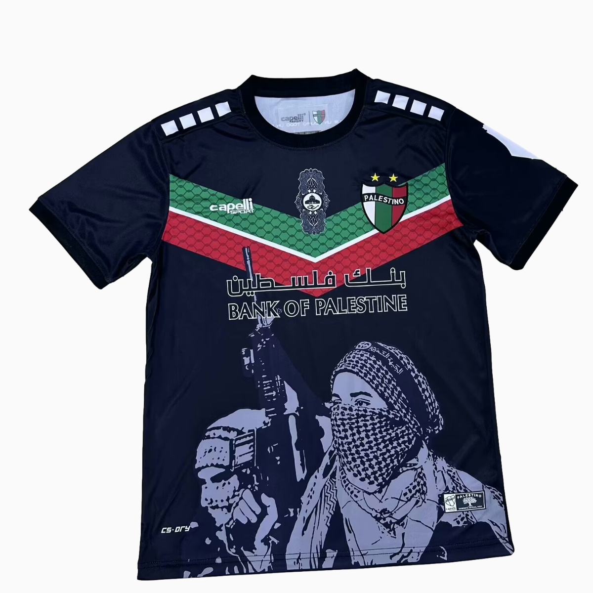 Club Deportivo Palestino 24-25 Black Graffiti Jersey - Fans Version - UnitedFutballJersey