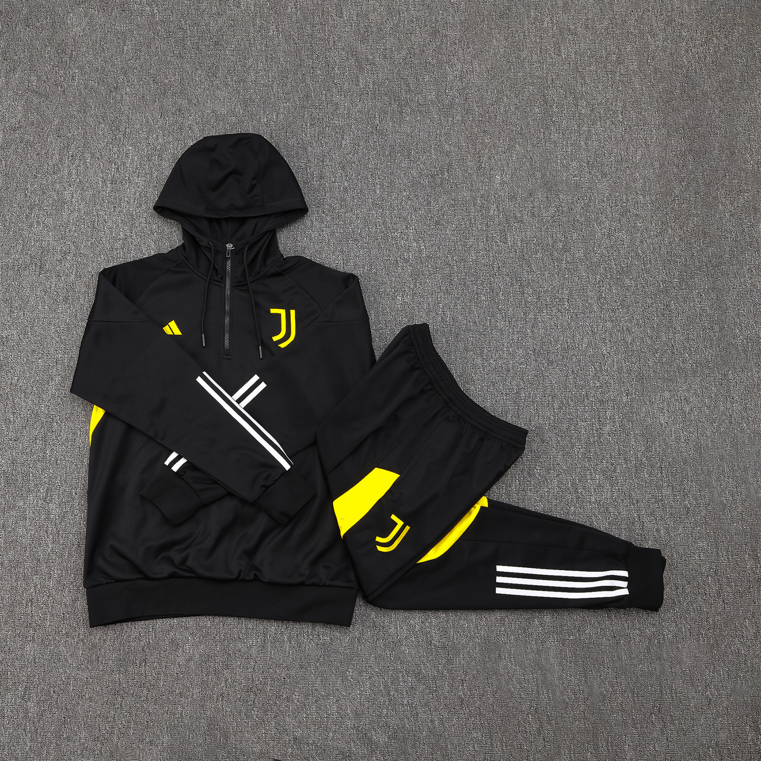 Juventus 23-24 Men's Training Hoodie + Pants - Black - UnitedFutballJersey