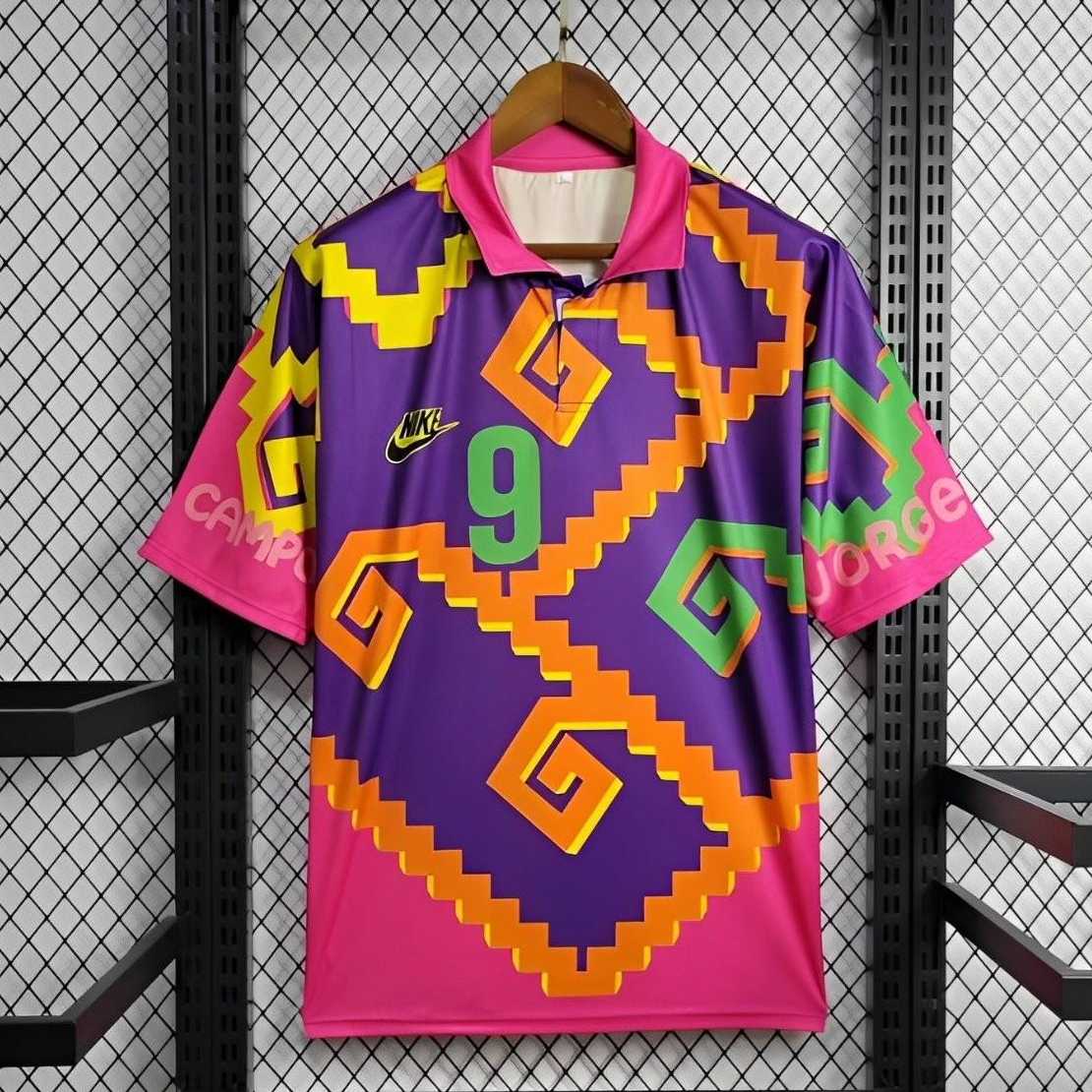 Retro Mexico 1995 Goalkeeper Purple Orange Jersey - UnitedFutballJersey