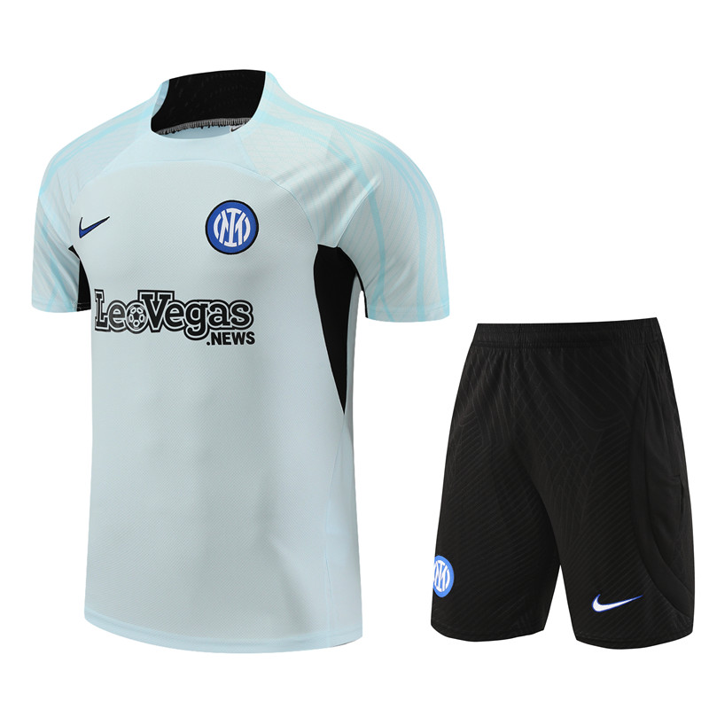 Inter Milan 23-24 Short Sleeve Training Set -Light Grey - UnitedFutballJersey