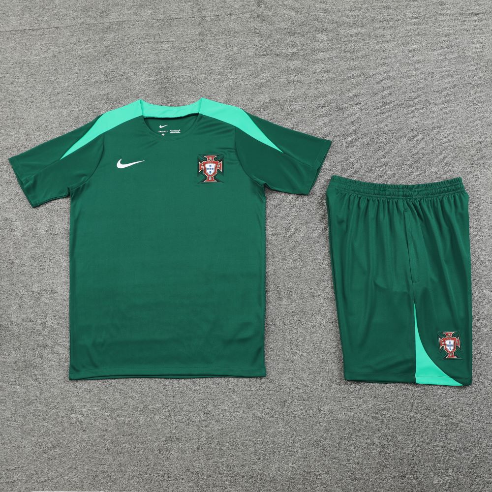 Portugal 2024 Short-Sleeve Training Set - Green - UnitedFutballJersey