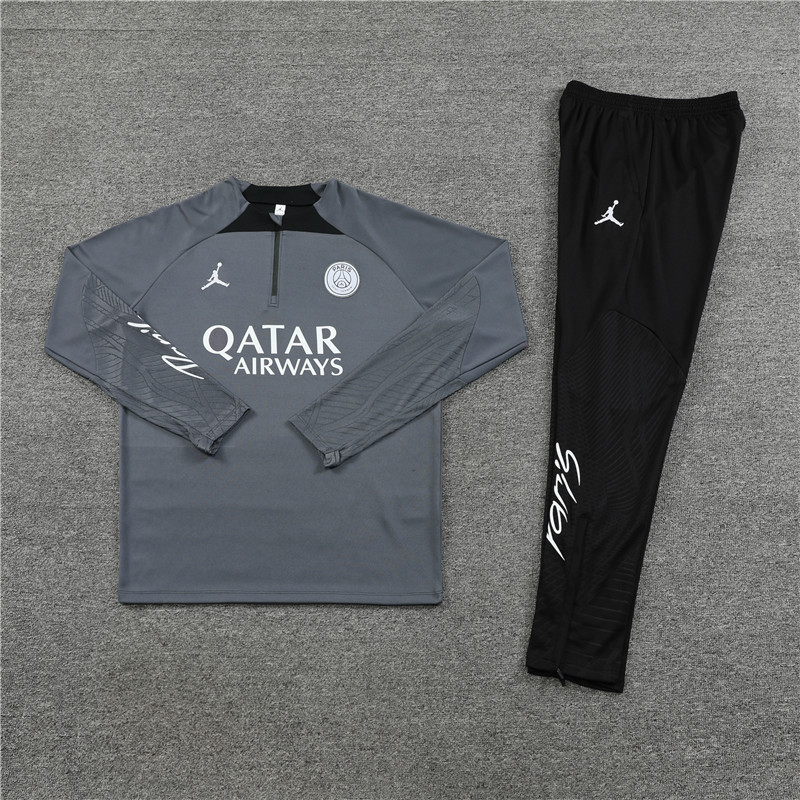 Paris Saint-Germain PSG 23-24 Long Sleeve Training Set -Deep Gray - UnitedFutballJersey