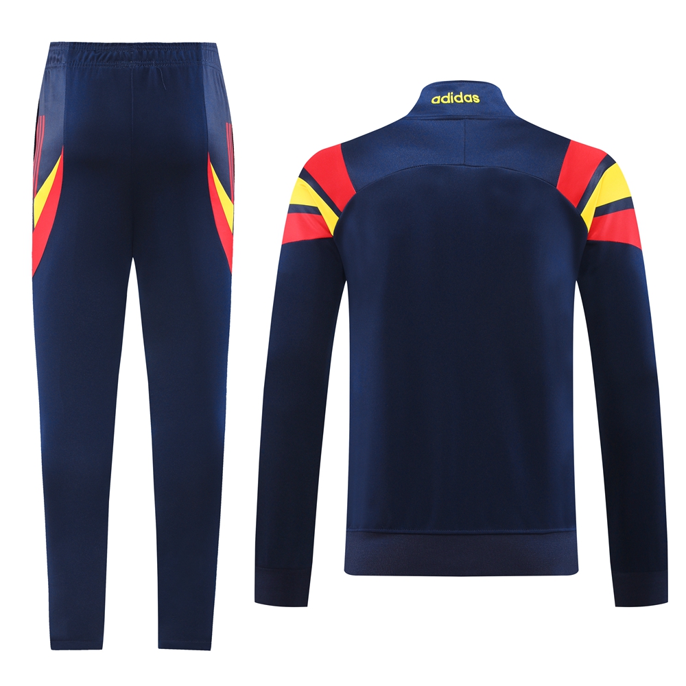 Spain 2024 Jacket Training Tracksuit - Deep Blue - UnitedFutballJersey