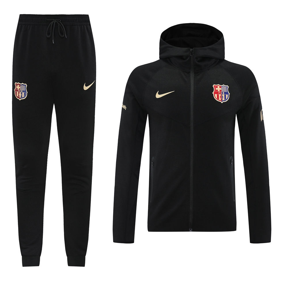 Barcelona 24-25 Unsponsored Training Hoodie Set - Black Hoodie and Pants - UnitedFutballJersey