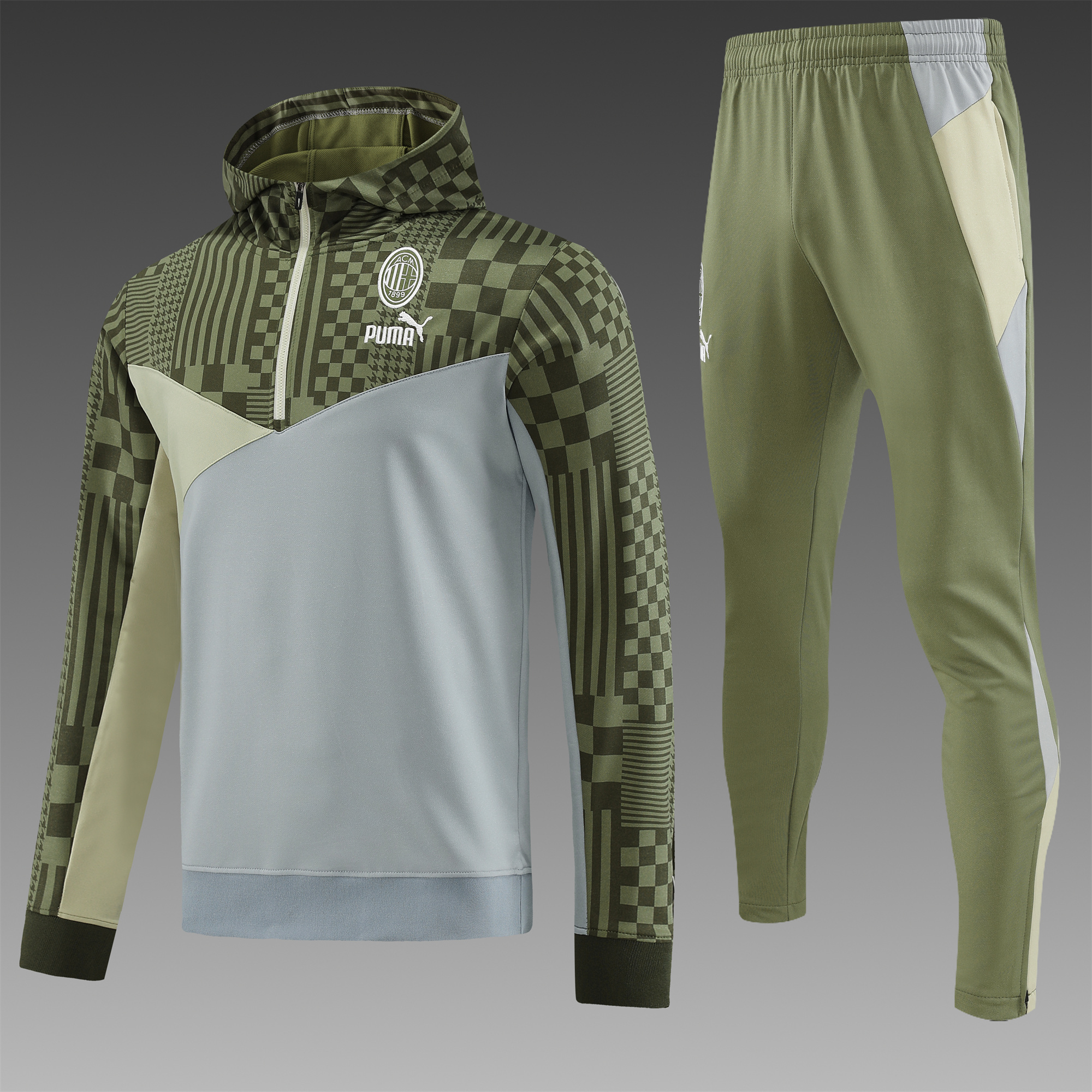 AC Milan 23-24 Men's Training Hoodie + Pants - UnitedFutballJersey