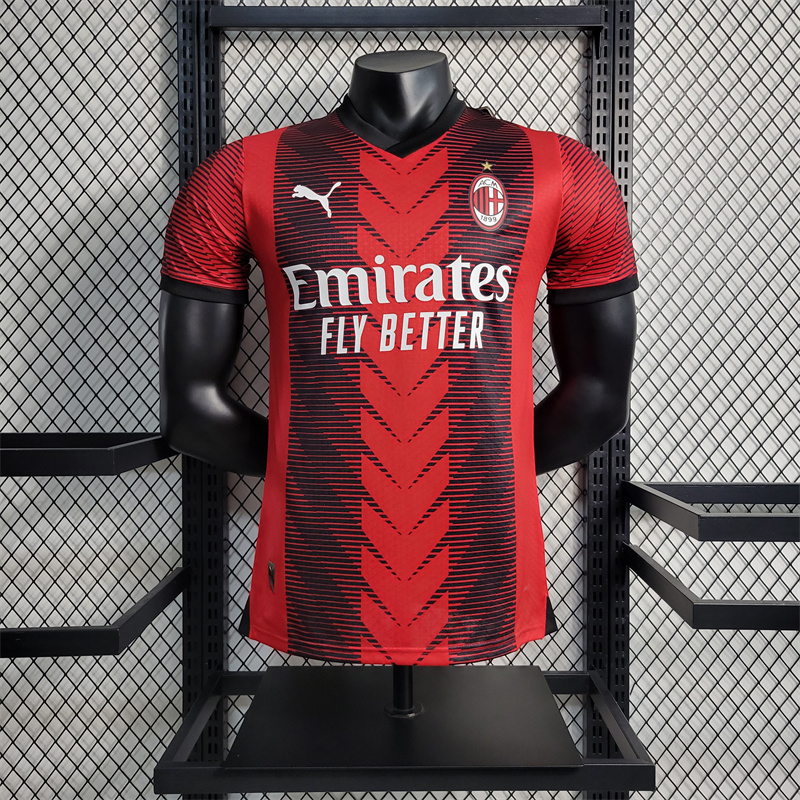 AC Milan 23-24 Home Stadium Jersey - Player Version - UnitedFutballJersey