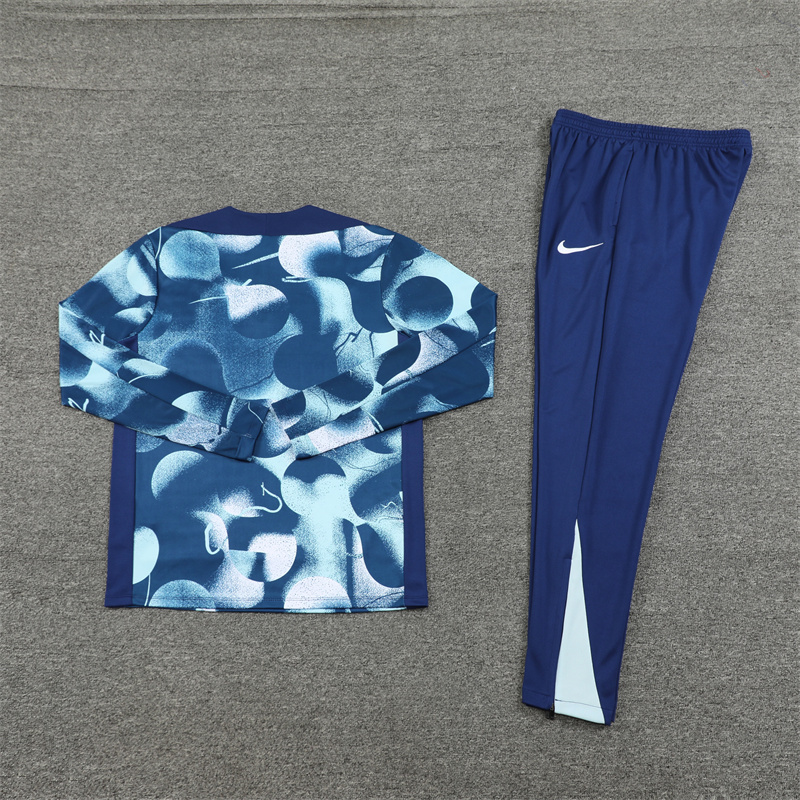 Tottenham Hotspur 24-25 Long Sleeve Training Set - Blue Camouflage - UnitedFutballJersey