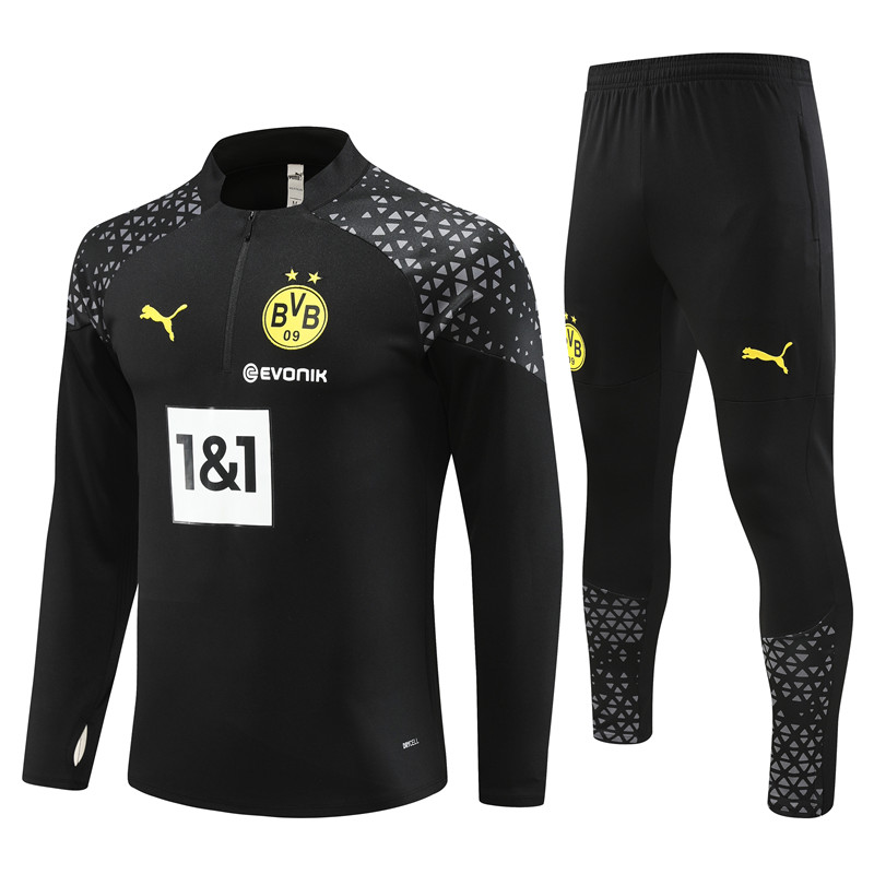 Dortmund 23-24 Long Sleeve Training Set -Black - UnitedFutballJersey
