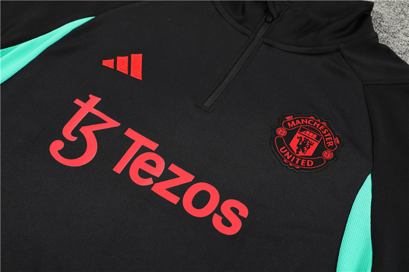 Manchester United 23-24 Kids Long Sleeve Training Set Black - UnitedFutballJersey