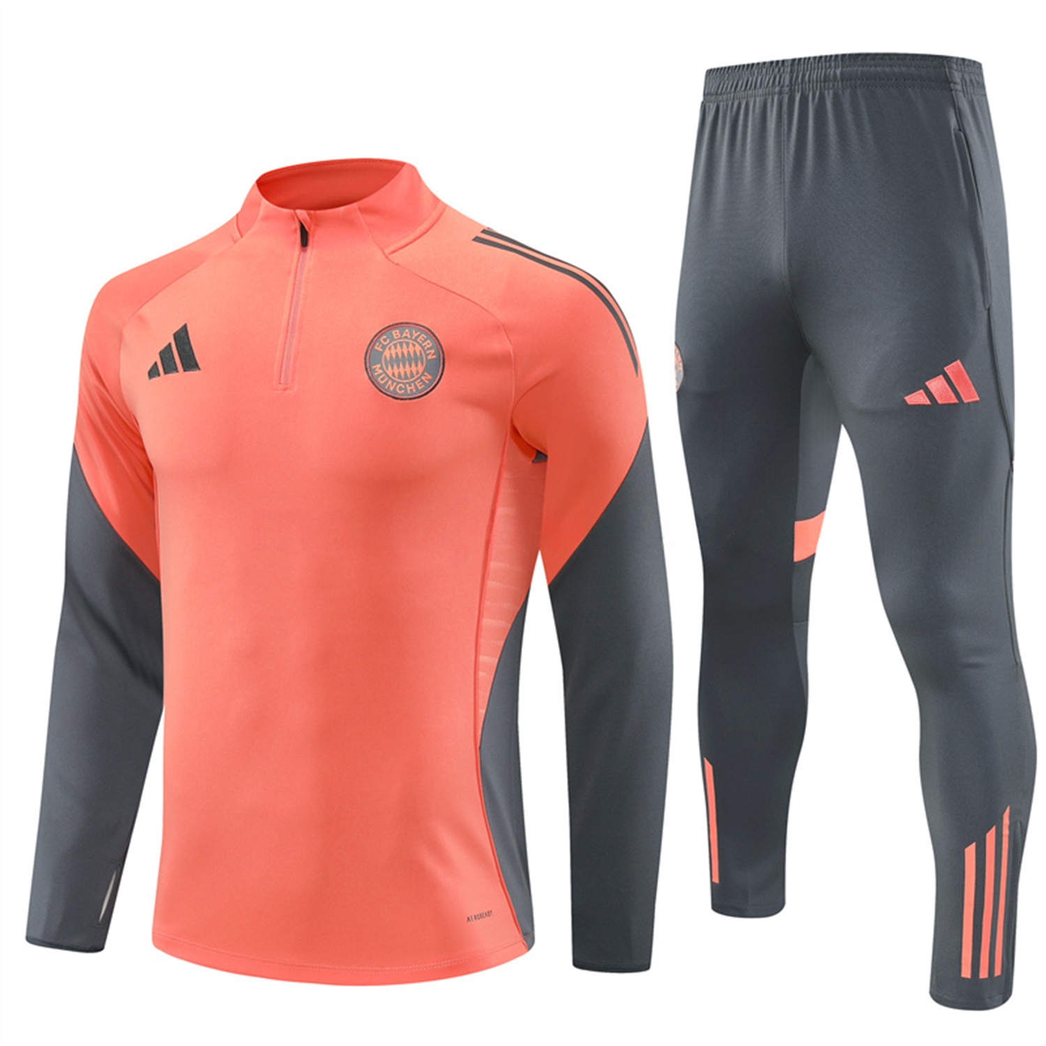 Bayern Munich 25-26 Long Sleeves Training Set - Orange Top & Gray Pants - UnitedFutballJersey