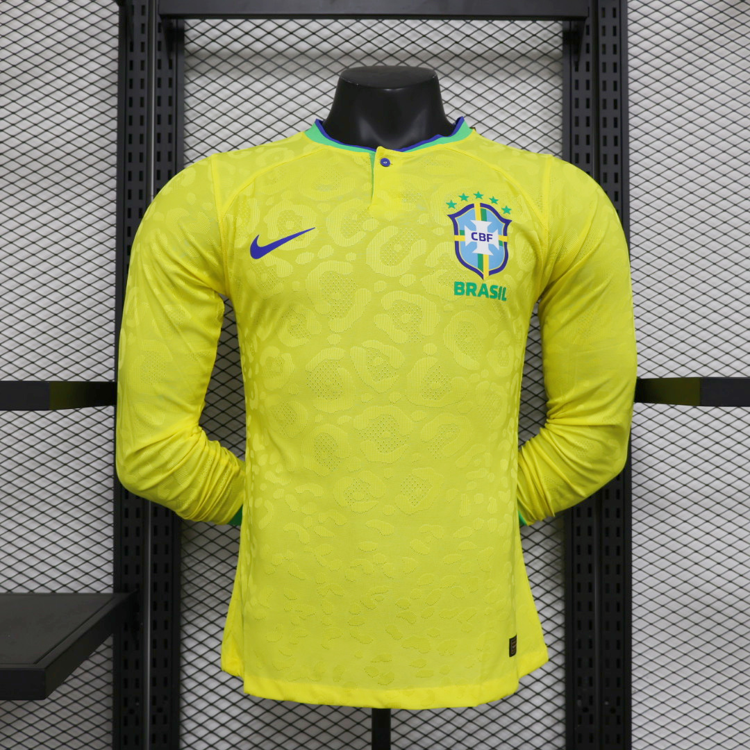 Brazil 22-23 Home Long Sleeve Jersey - Player Version - UnitedFutballJersey