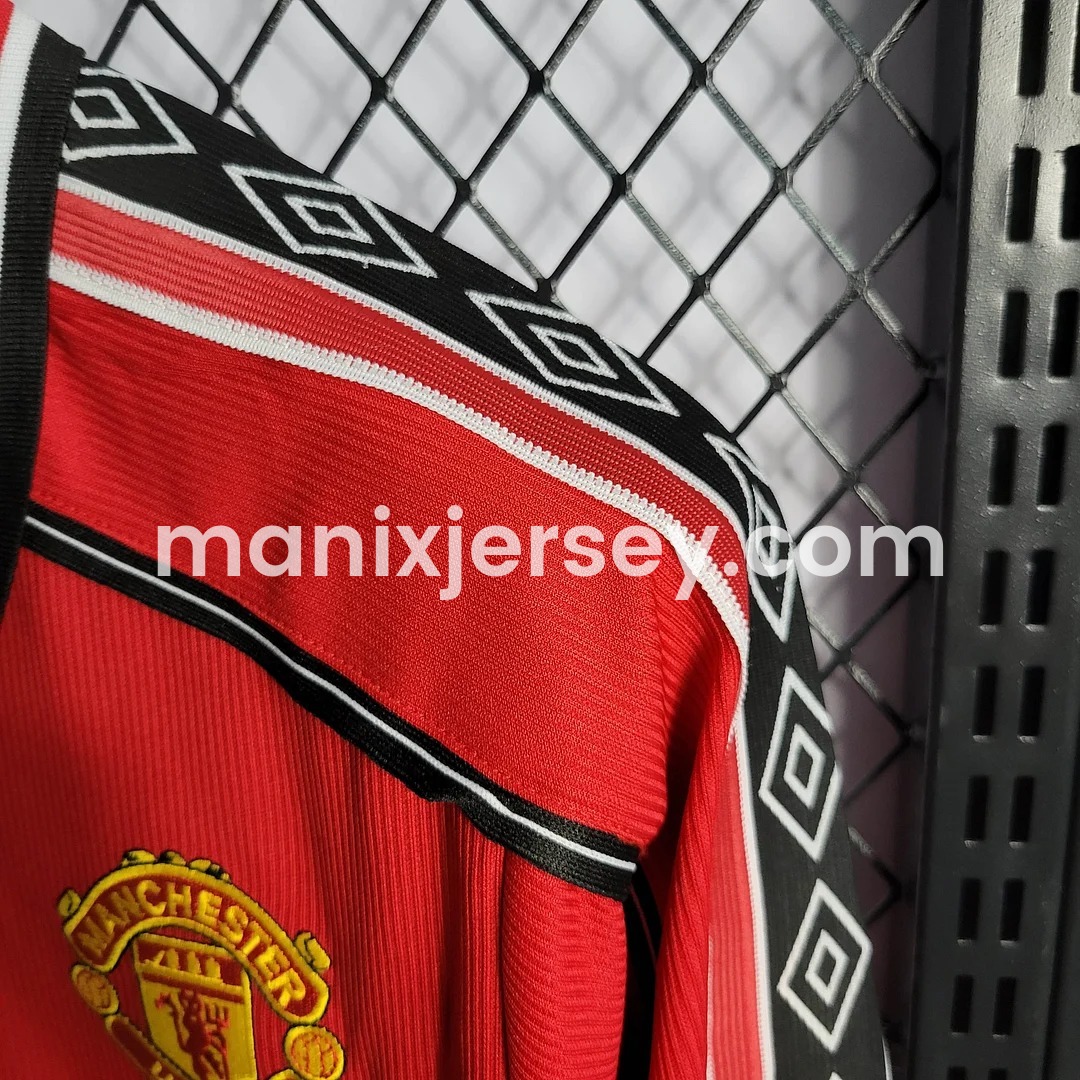 Retro Manchester United 98-99 Home Long Sleeve Jersey - UnitedFutballJersey