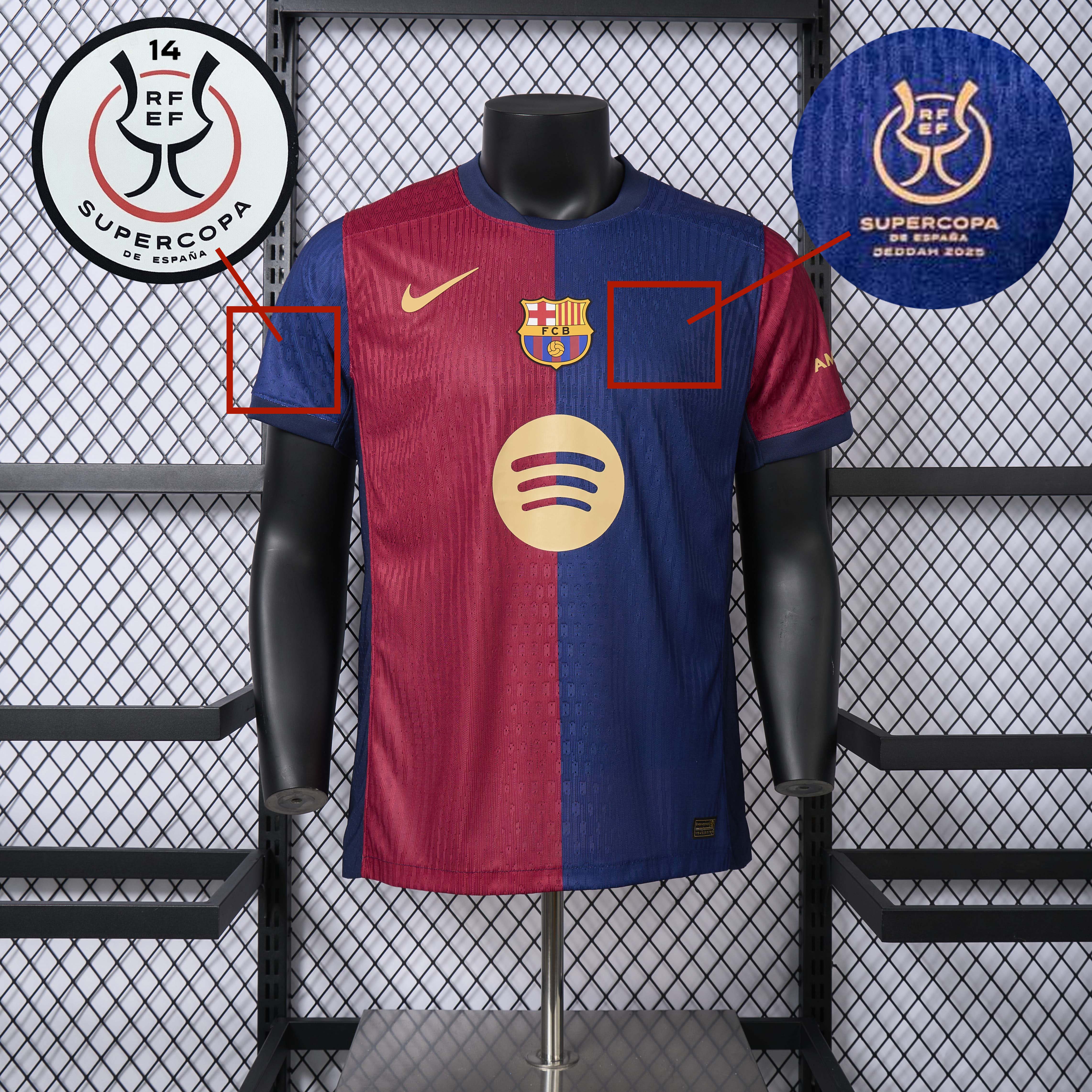 B.A.R.S.A 24-25 Supercopa Jersey with Big Logo - Player Version - UnitedFutballJersey