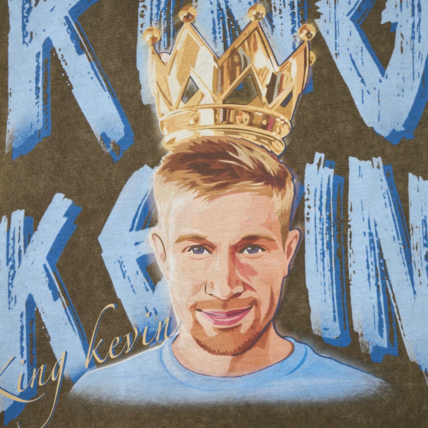 Manchester City Kevin De Bruyne King Oversized Washed T-Shirt - UnitedFutballJersey