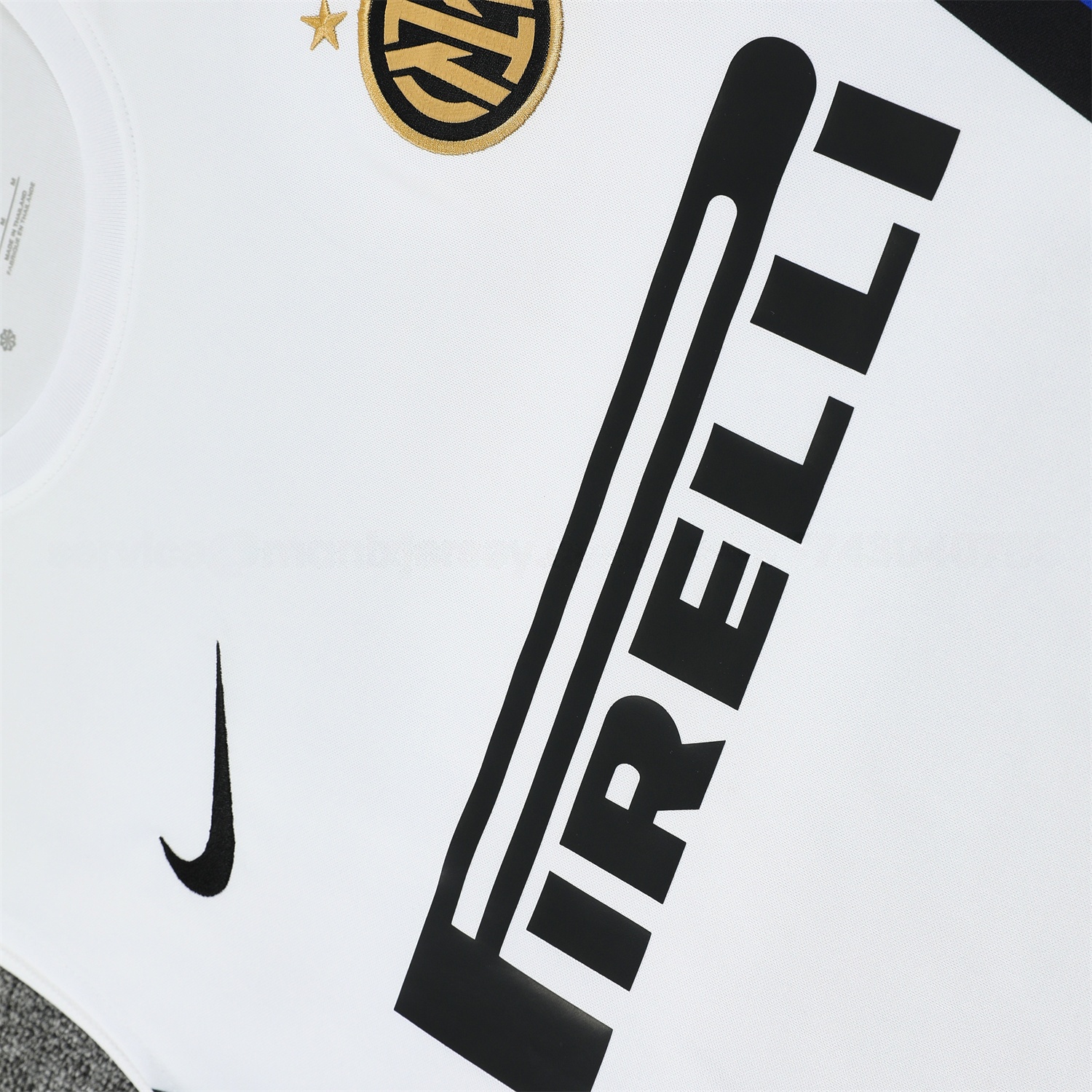 Inter Milan 25-26 Vest Training Set - White Vest & Black Shorts - UnitedFutballJersey