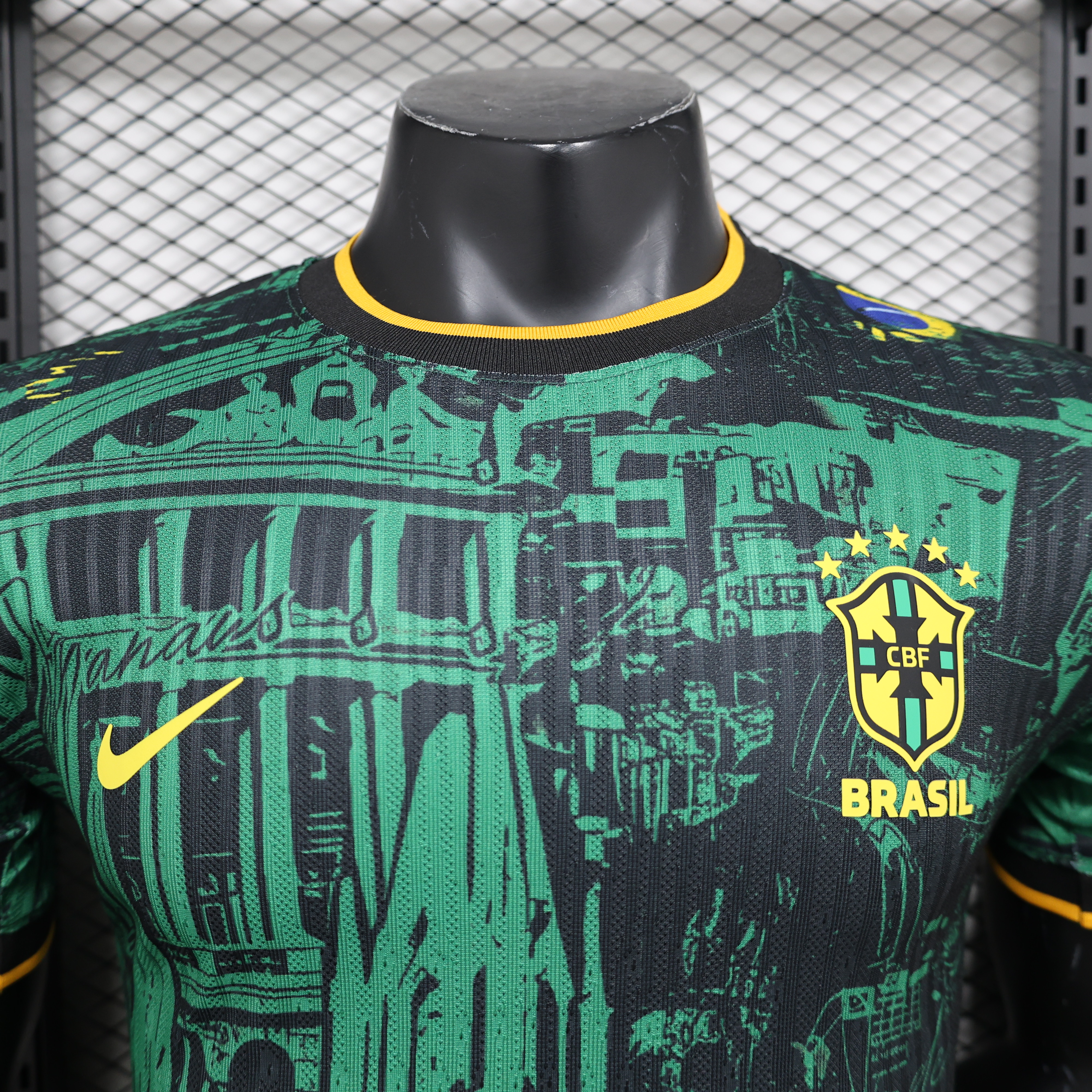 Brazil 2024 Black and Green Church Jersey - Player Version - UnitedFutballJersey