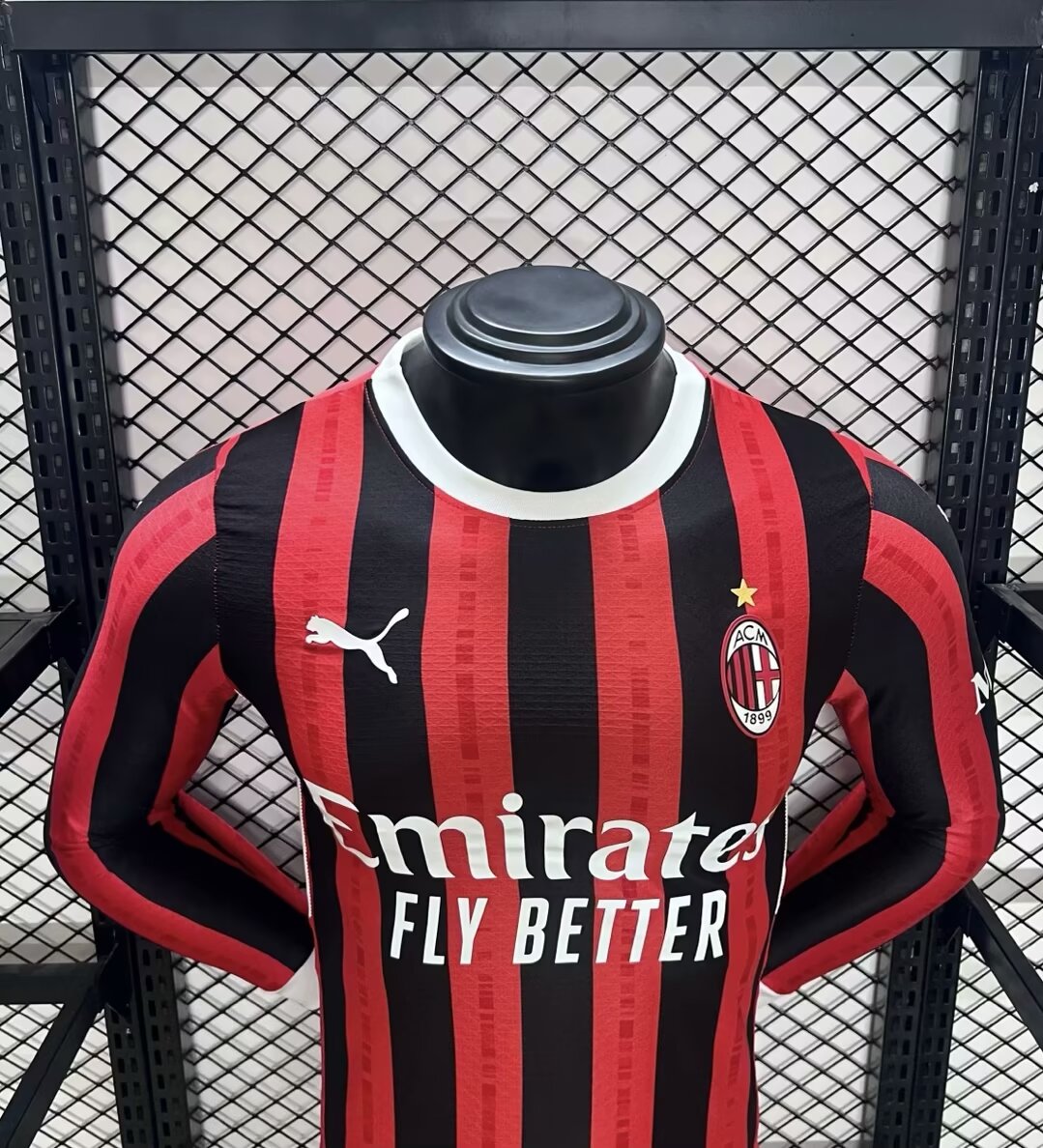 AC Milan 24-25 Home Long Sleeve Jersey - Player Version - UnitedFutballJersey