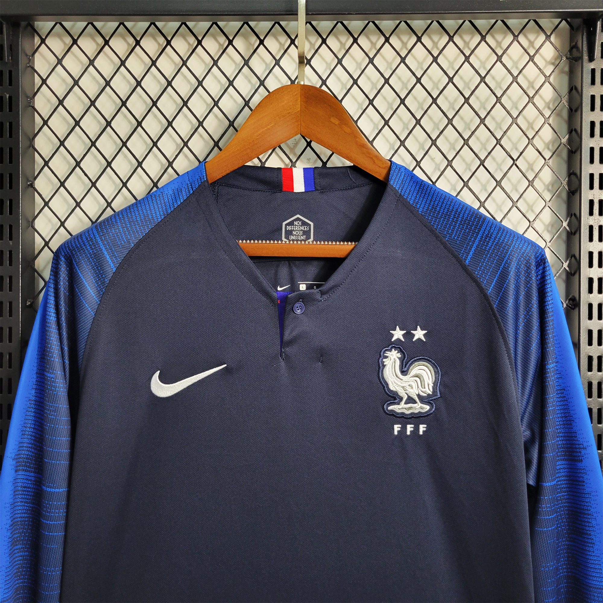 Retro France 2018 Home Stadium Long Sleeve Jersey - UnitedFutballJersey