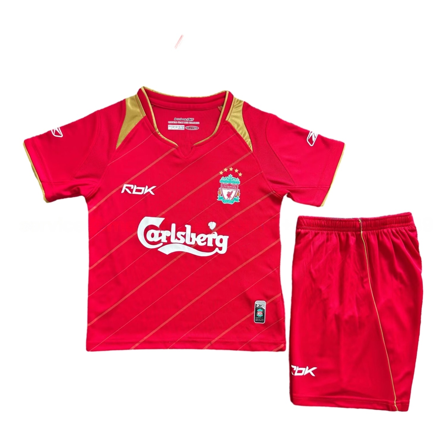 Retro Liver.pool 2005-06 European Home Kids Kit - UnitedFutballJersey