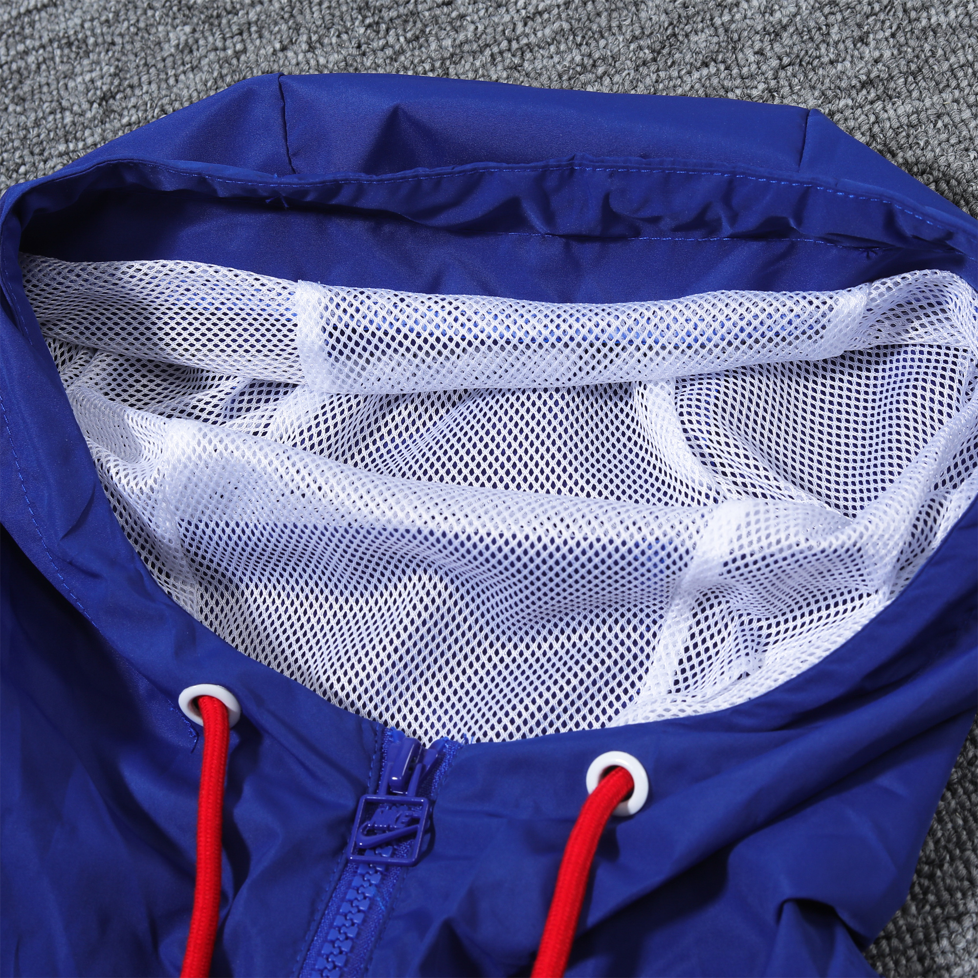 France 2024 National Team Anthem Blue Hooded Windbreaker - Player Version - UnitedFutballJersey