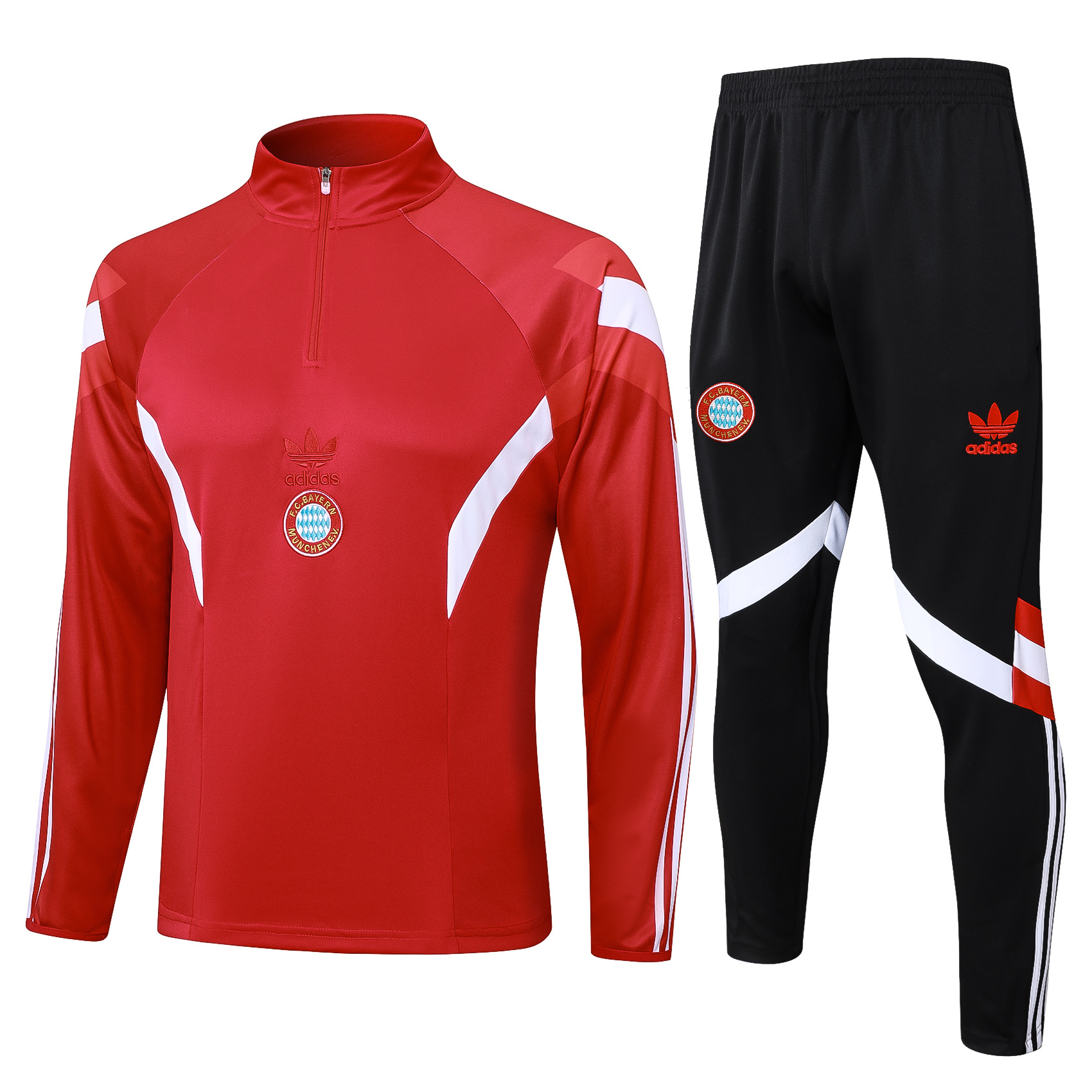 Bayern Munich 24-25 Originals LFSTLR Long Sleeve Training Set - Red - UnitedFutballJersey