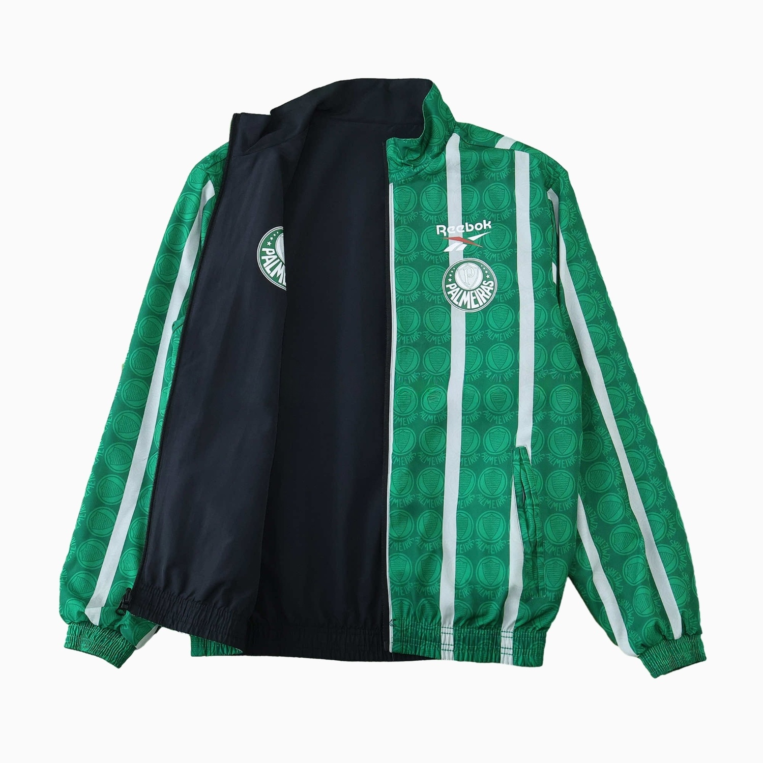 Palmeiras 25-26 Double Sided Reversible Windbreaker - Black & Green - UnitedFutballJersey