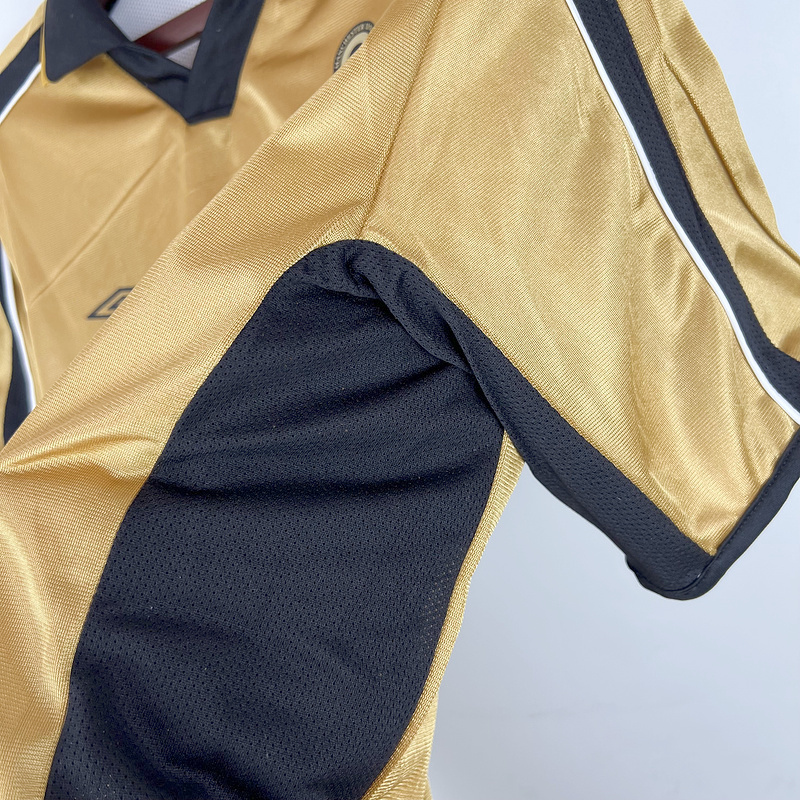 Manchester United Retro 01-02 100th Anniversary Special Edition Jersey - Gold - UnitedFutballJersey