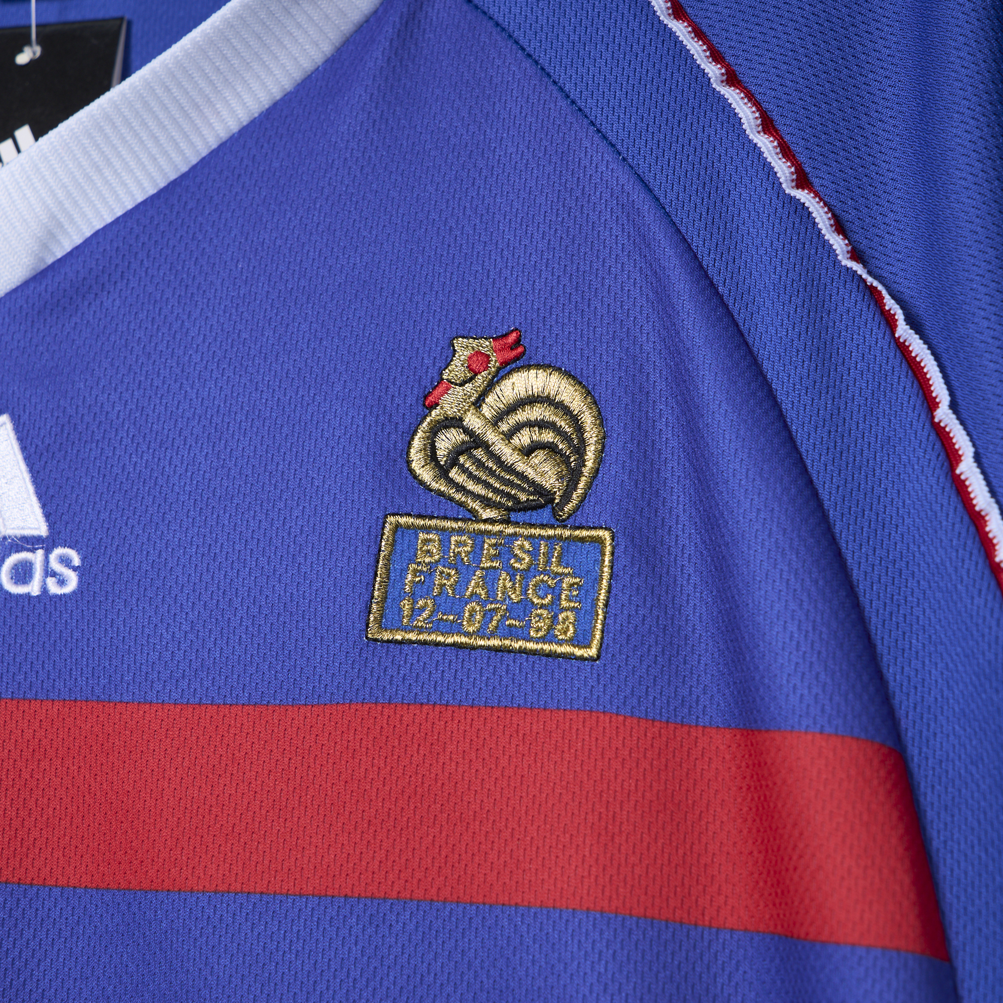 Retro France 1998 Home Stadium Jersey (with 1998 World Cup mark on right chest) - UnitedFutballJersey