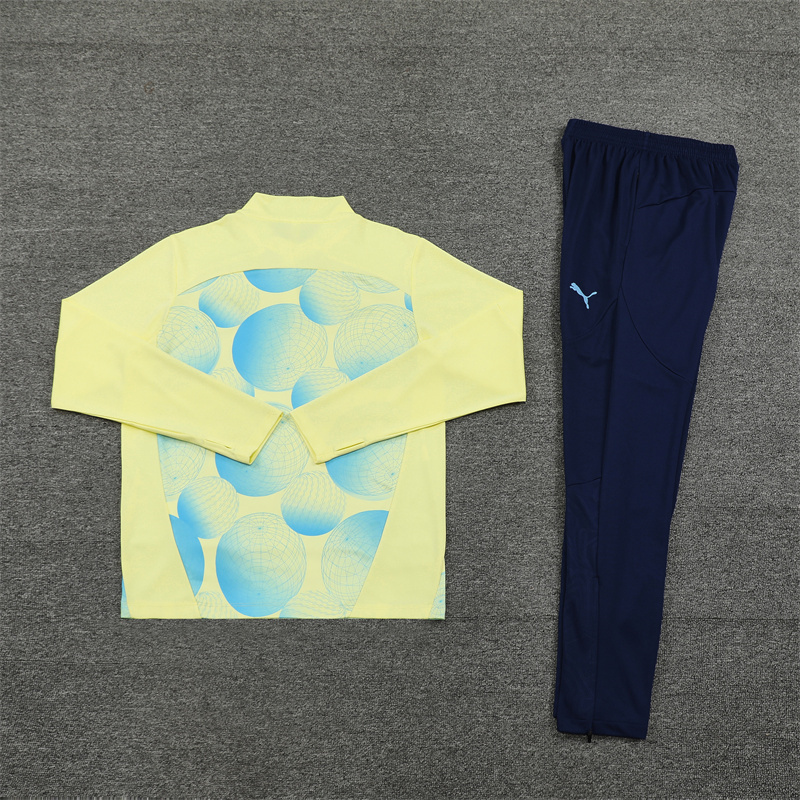 Manchester City 24-25 Long Sleeve Training Set - Yellow Camouflage - UnitedFutballJersey