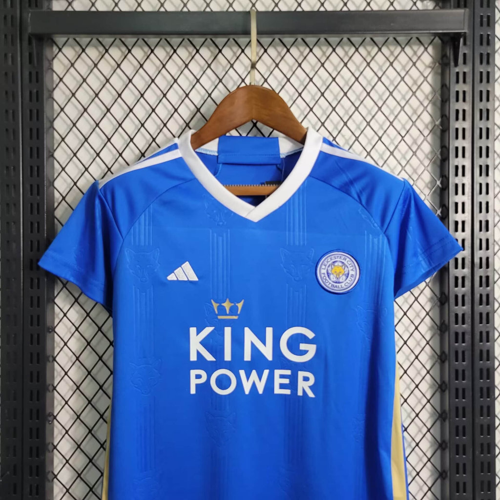 Leicester city 23-24 Home Stadium Kids Kit - UnitedFutballJersey