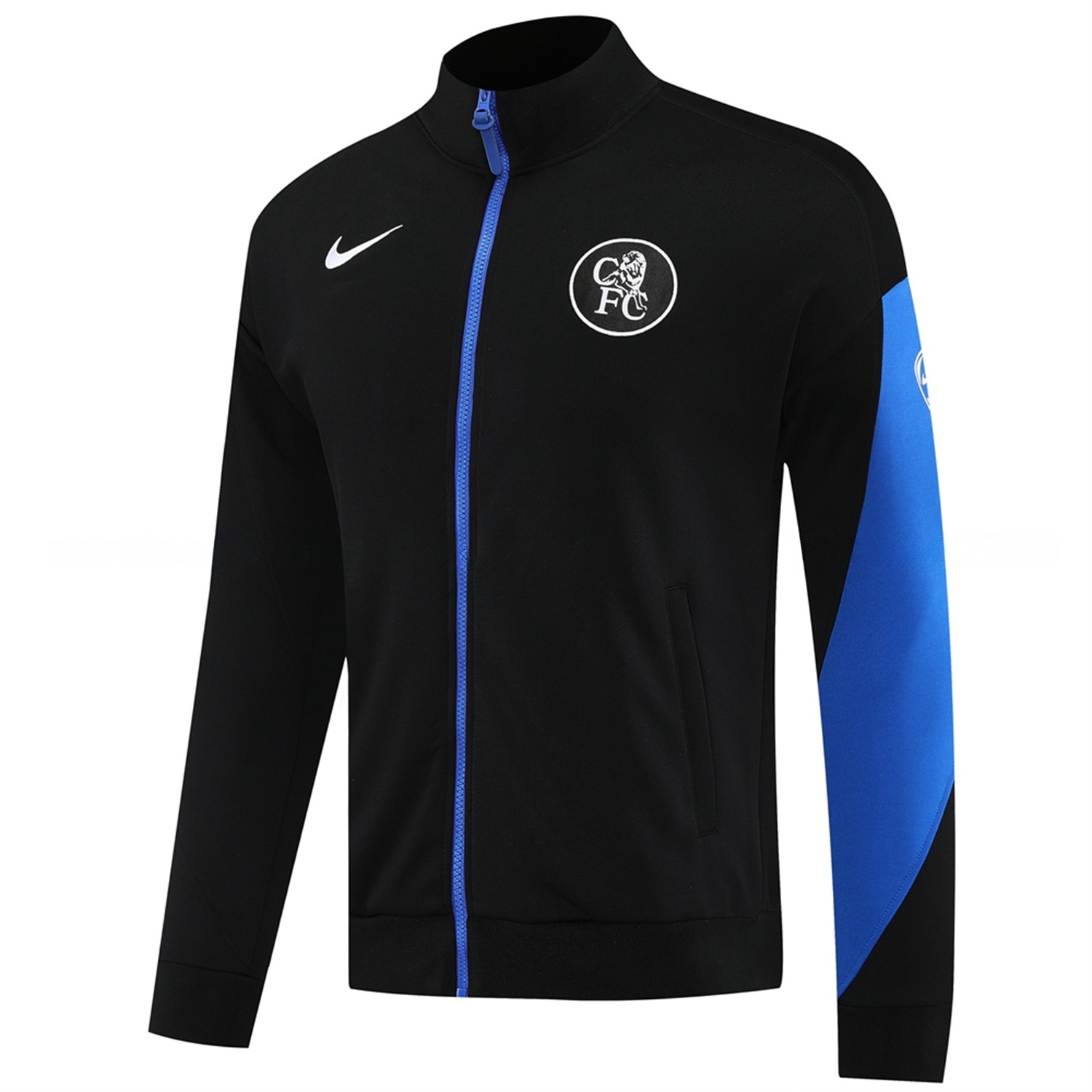 C.H.E.L.S.E.A 25-26 Jacket Training Tracksuit with Throwback Badge - Black Jackets & Pants - UnitedFutballJersey