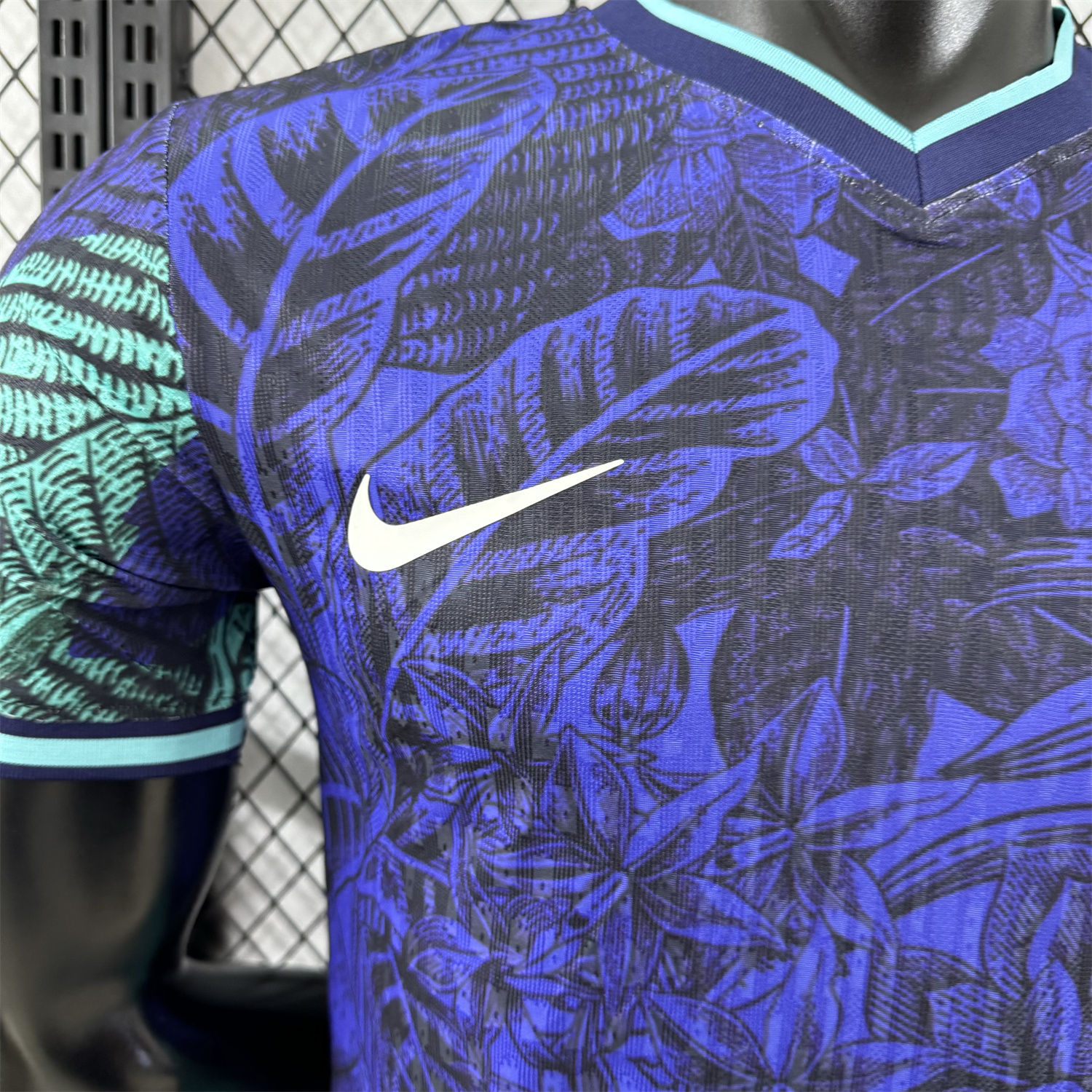 Brazil 25-26 Blue Flowers and Leaves Jersey - Player Version - UnitedFutballJersey