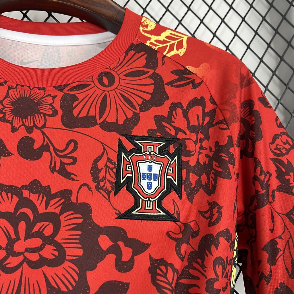 Portugal 2024-25 Red Flower Special Edition Jersey - Fans Version - UnitedFutballJersey