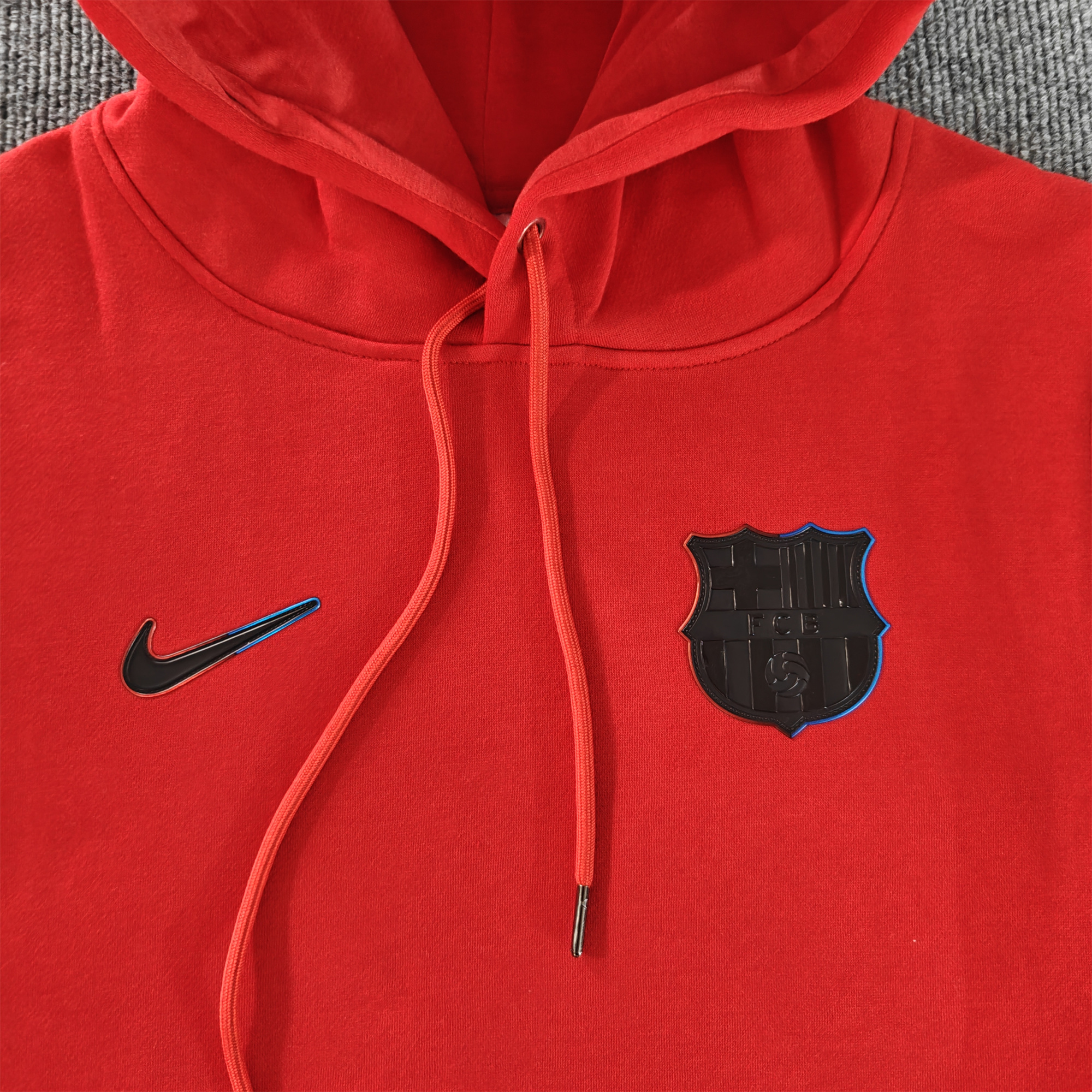 Barcelona 24-25 Black Team Badge Hoodie - Deep Blue - UnitedFutballJersey