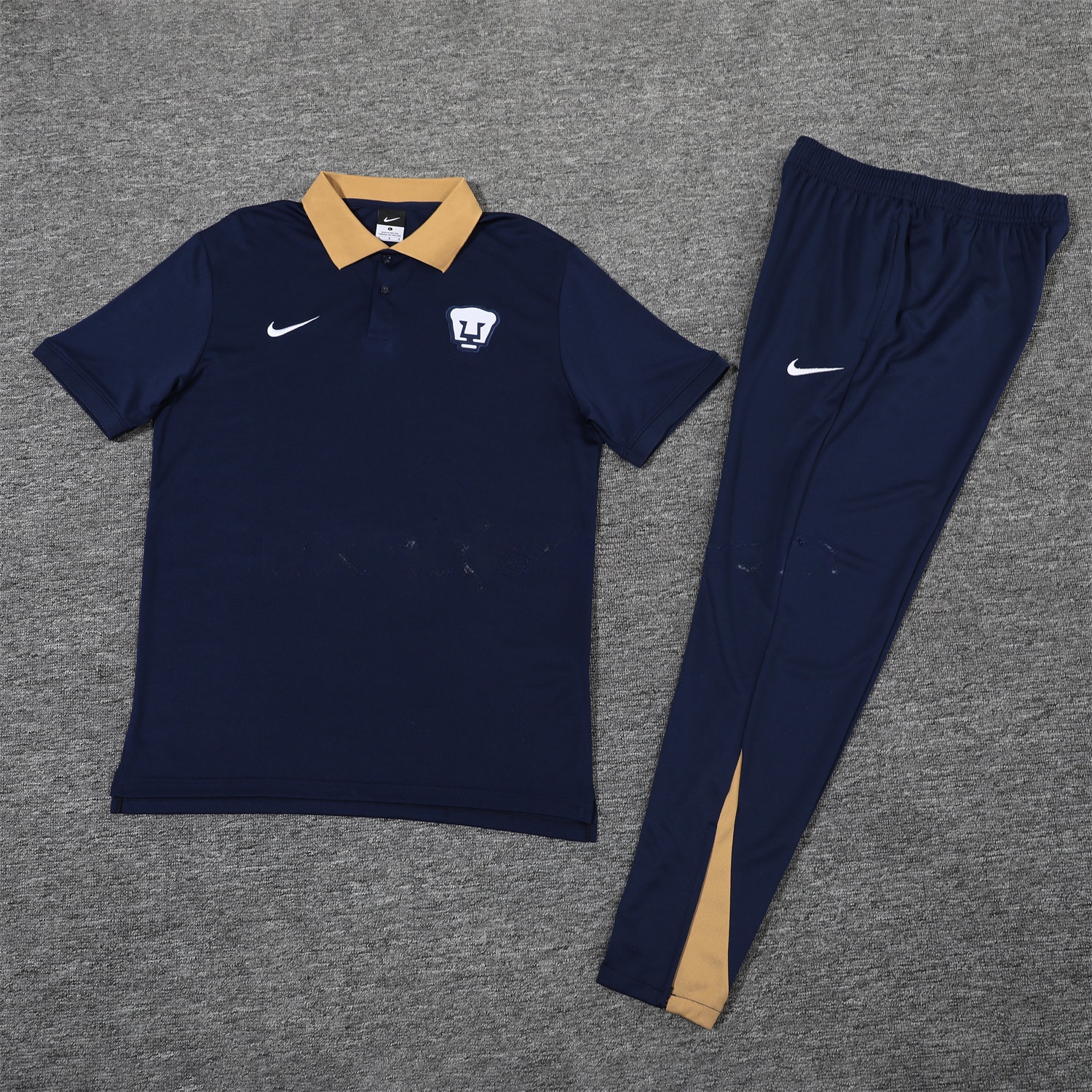 Pumas UNAM 25-26 POLO Short-Sleeve Training Set - Deep Blue Top and Pants - UnitedFutballJersey
