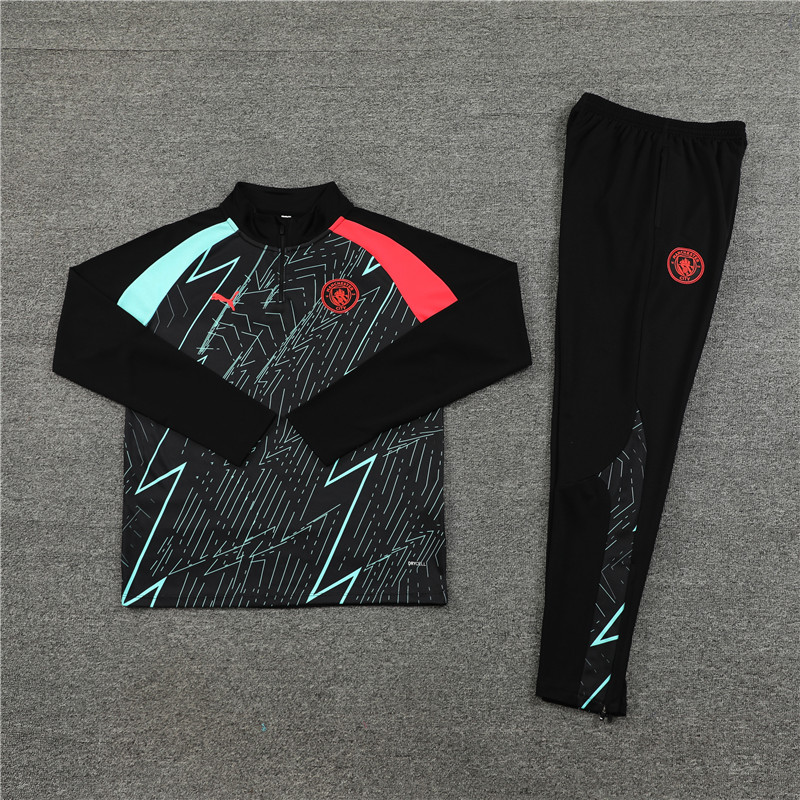 Manchester City23-24 Kids Long Sleeve Training Set Black Camouflage - UnitedFutballJersey