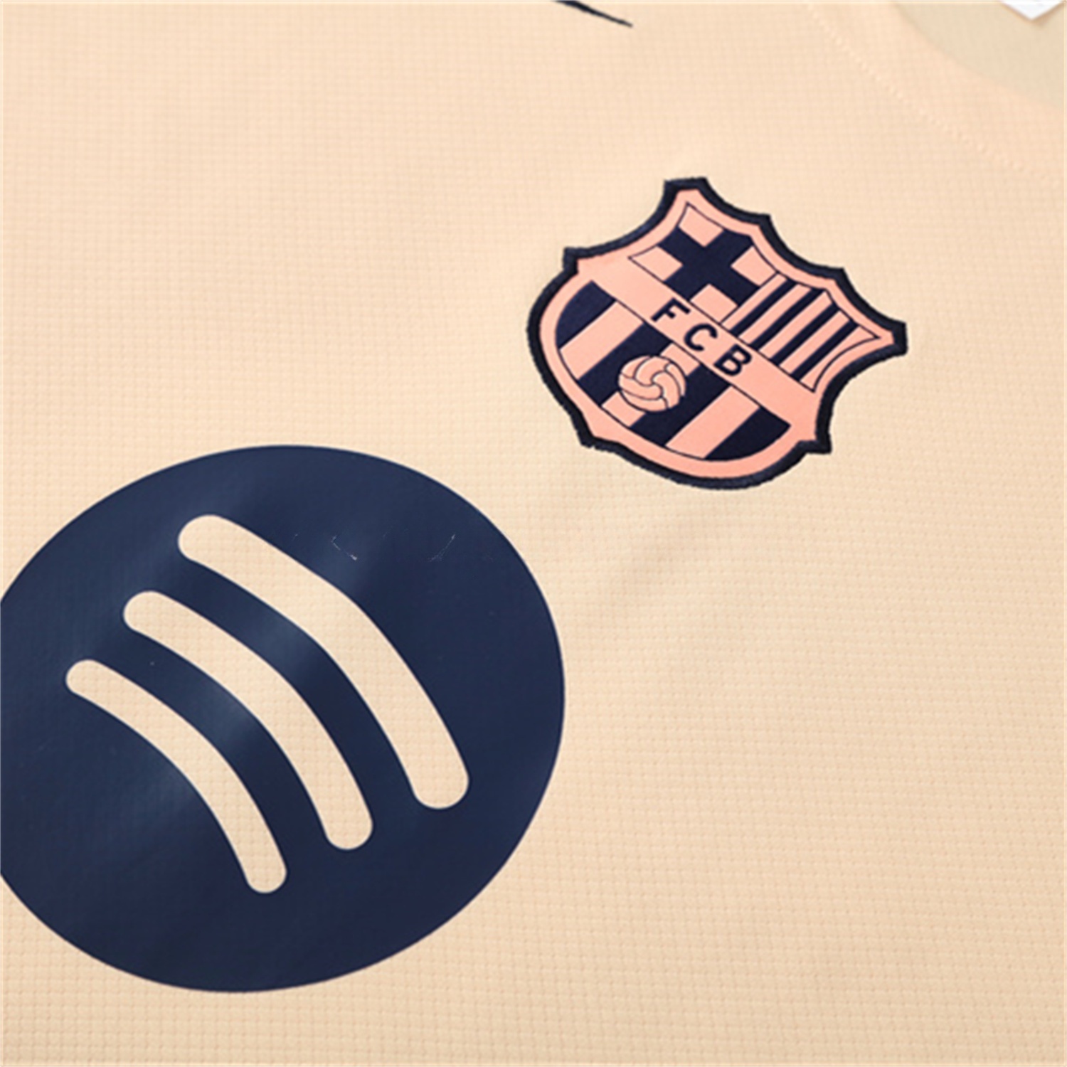 Barcelona 25-26 Kids Short-Sleeve Training Set - Beige Top & Blue Shorts - UnitedFutballJersey