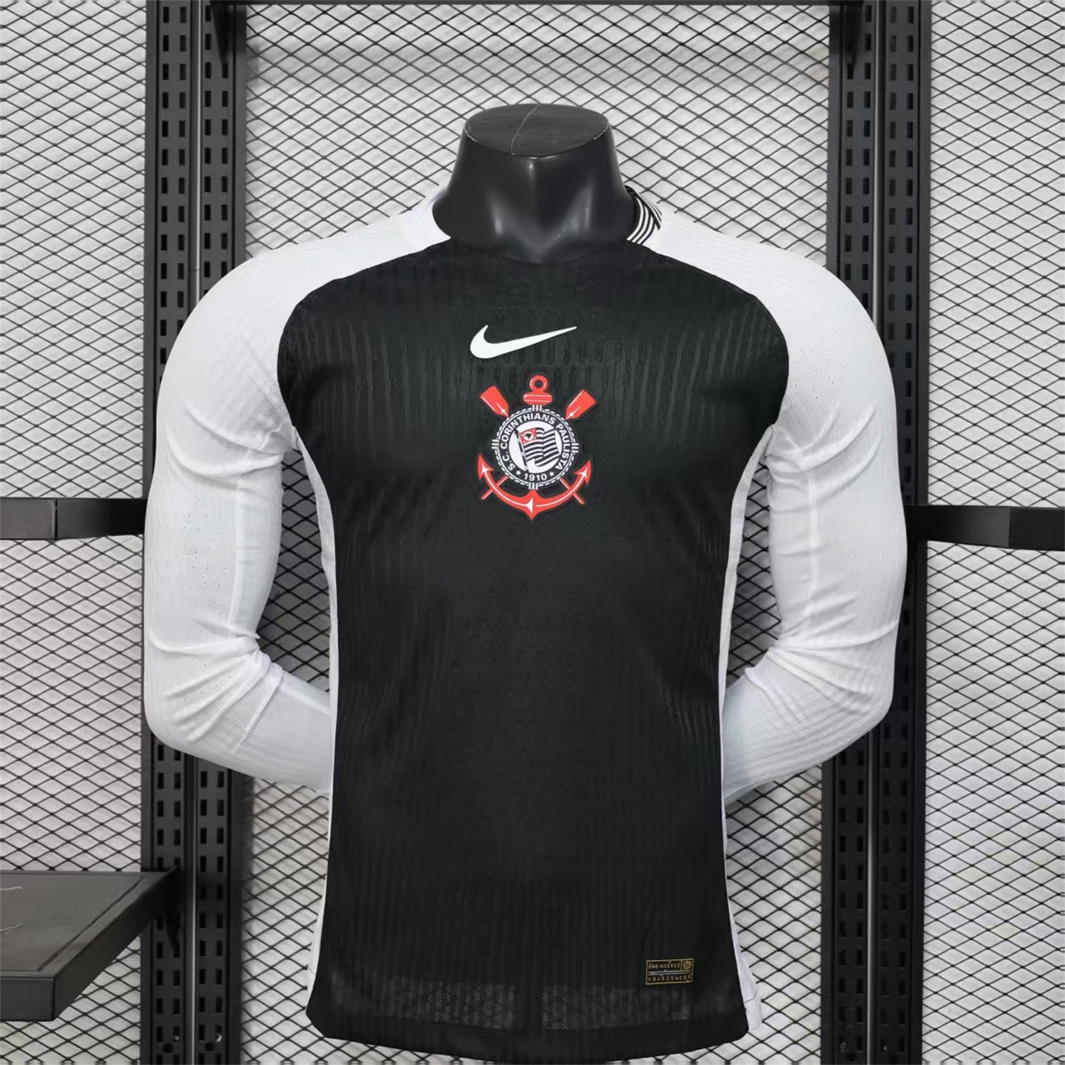 Corinthians 25-26 Black Away Long Sleeves Jersey - Player Version - UnitedFutballJersey