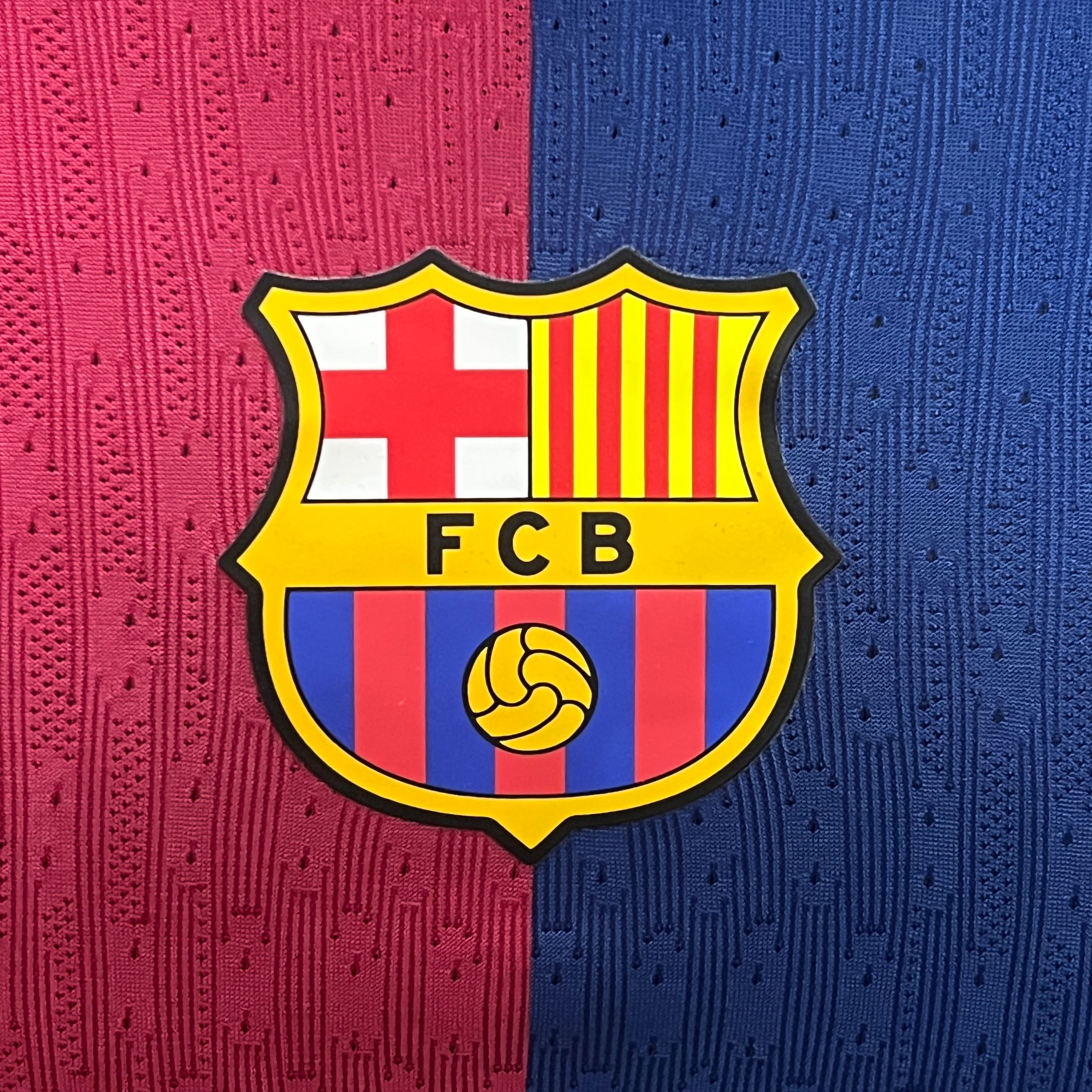 Barcelona 24-25 Home Long Sleeve Jersey with Big Logo - Player Version - UnitedFutballJersey