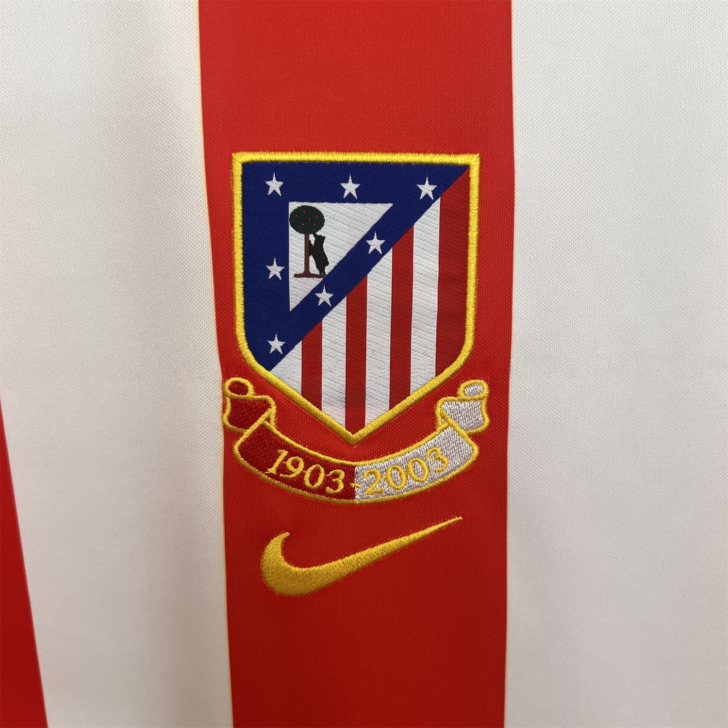 Retro Atletico Madrid 2003-04 Home Centenary Special Jersey - UnitedFutballJersey