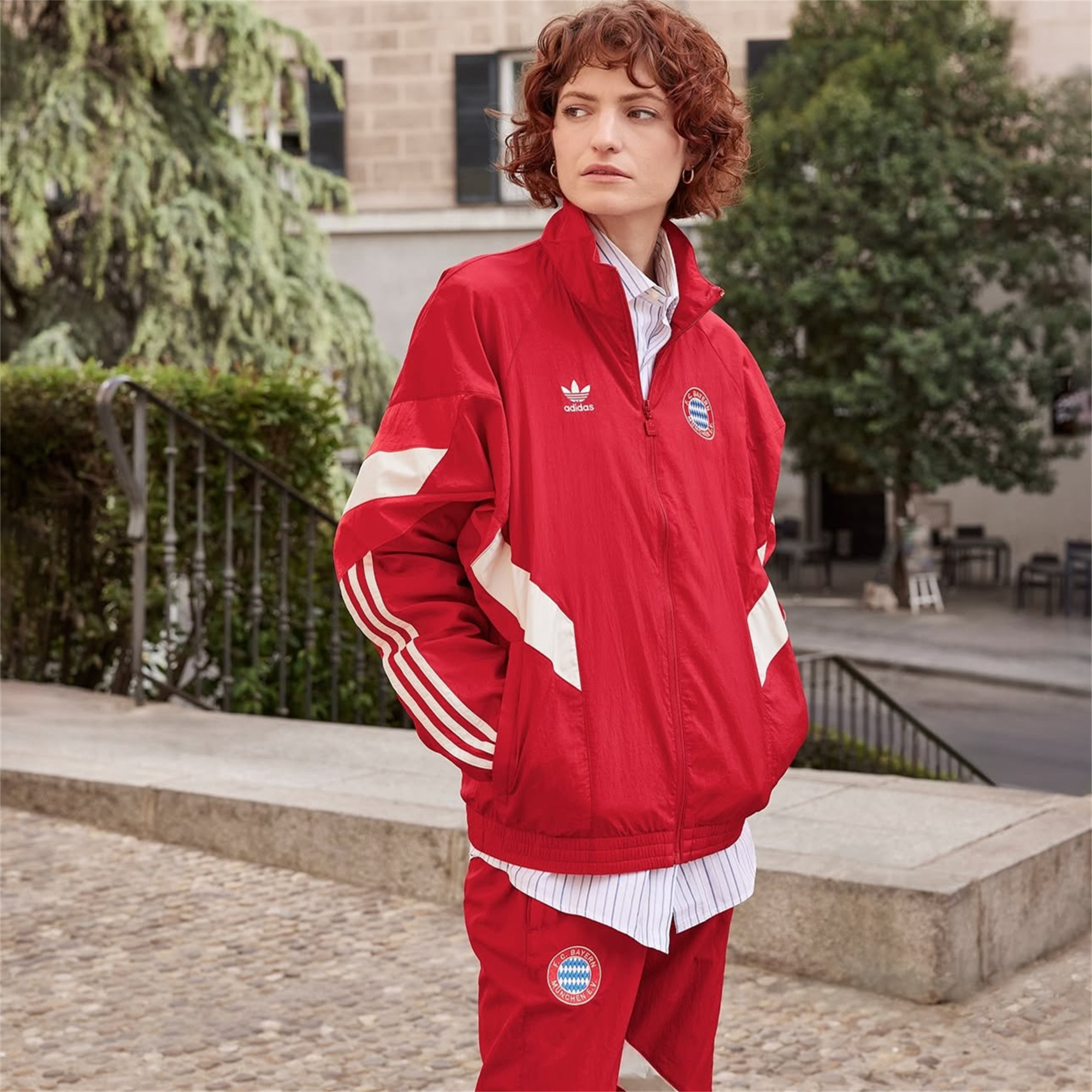 Bayern Munich 24-25 Originals LFSTLR Windbreaker Suit - Red Jackets & Pants - UnitedFutballJersey