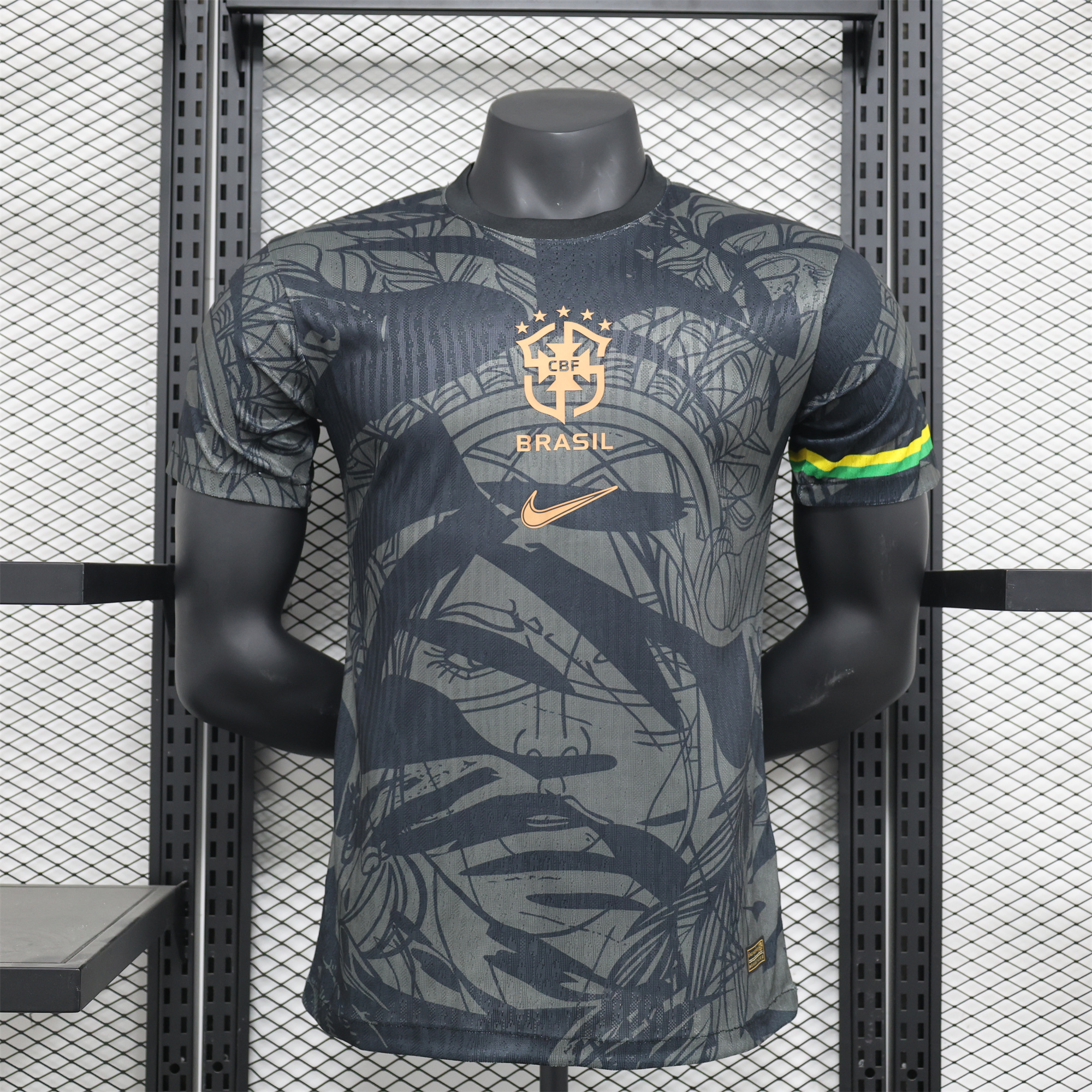 Brazil 2024 Black Face Graffiti Jersey - Player Version - UnitedFutballJersey