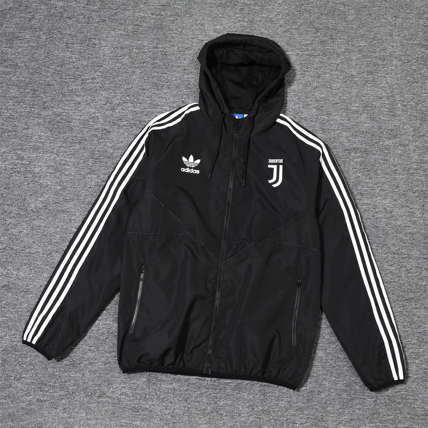 Juventus 25-26 Terrace Icon Windbreaker Jacket - Black - UnitedFutballJersey