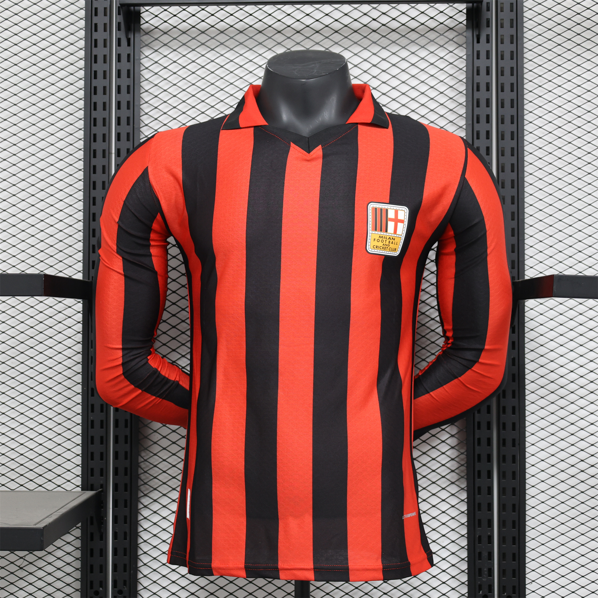 AC Milan 24-25 125th Anniversary Long Sleeves Red Jersey - Player Version - UnitedFutballJersey