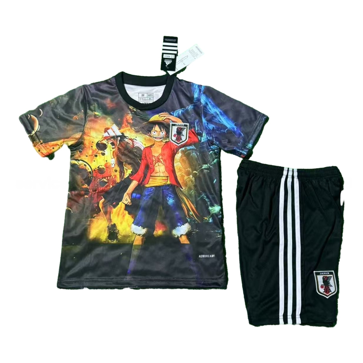 Japan 25-26 Luffy And Ace Black Special Kids Kit - UnitedFutballJersey
