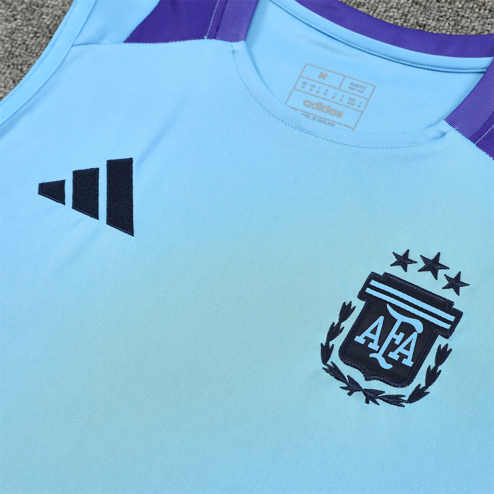 Argentina 24-25 Vest Training Set - Blue Vest & Deep Blue Shorts - UnitedFutballJersey